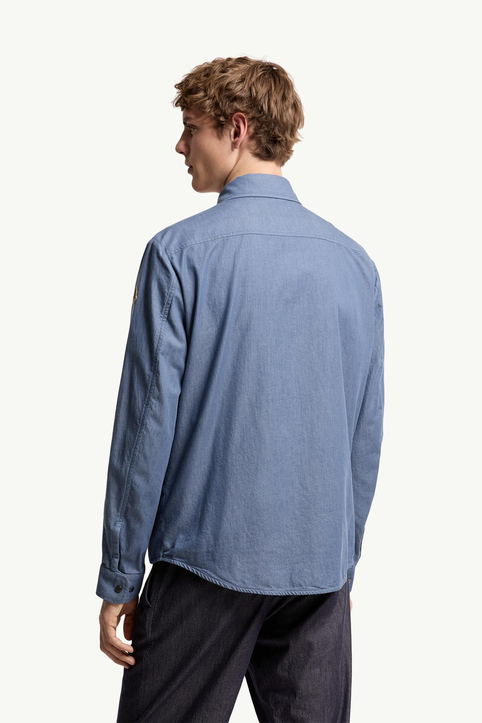 Moncler Denim Shirt Jacket Sky Blue Sky Blue