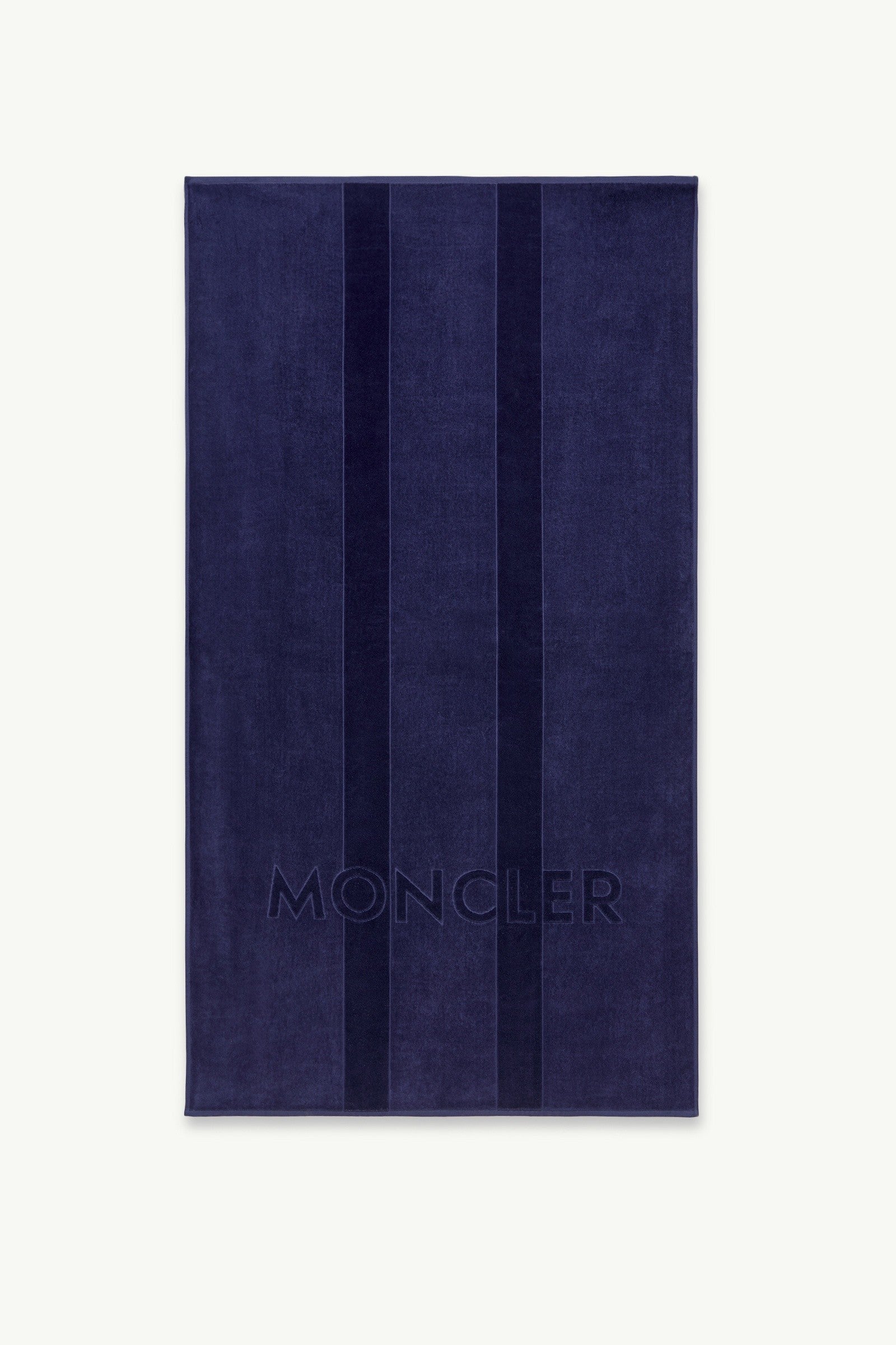 Moncler Logo Cotton Beach Towel Dark Blue Dark Blue