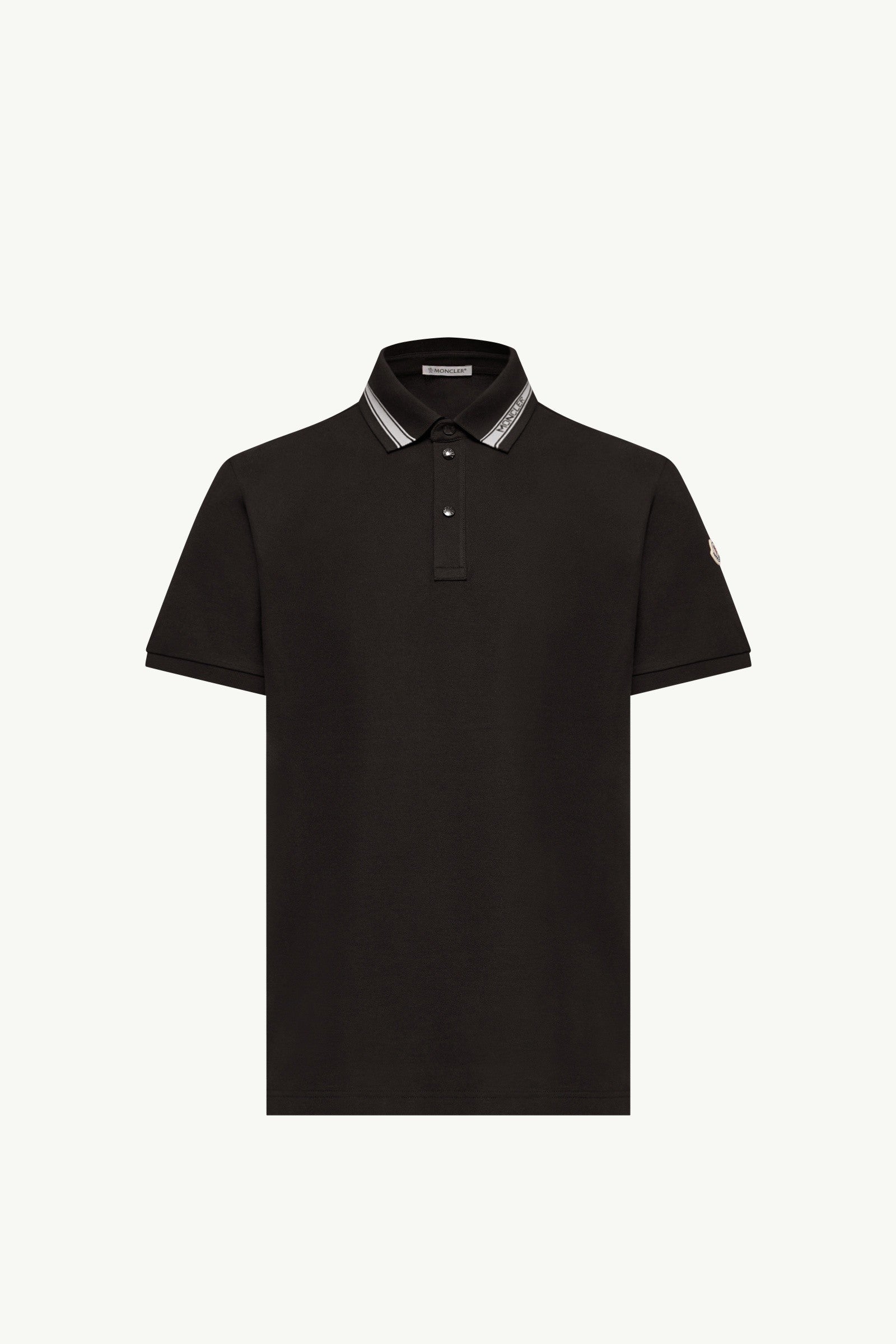 Moncler Cotton Piquet Polo Shirt Black Black