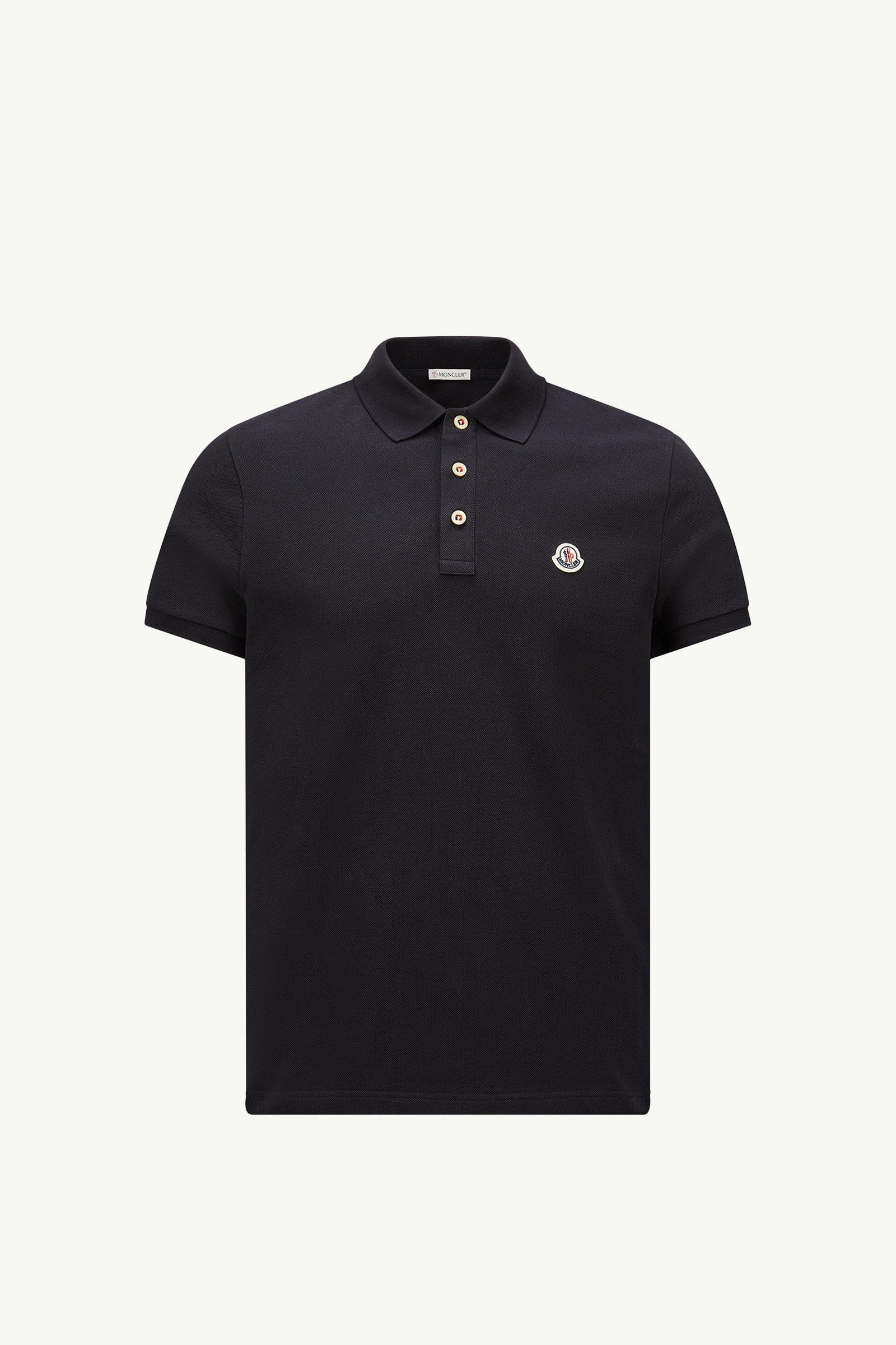 Moncler Logo Patch Cotton Polo Shirt Dark Blue Dark Blue