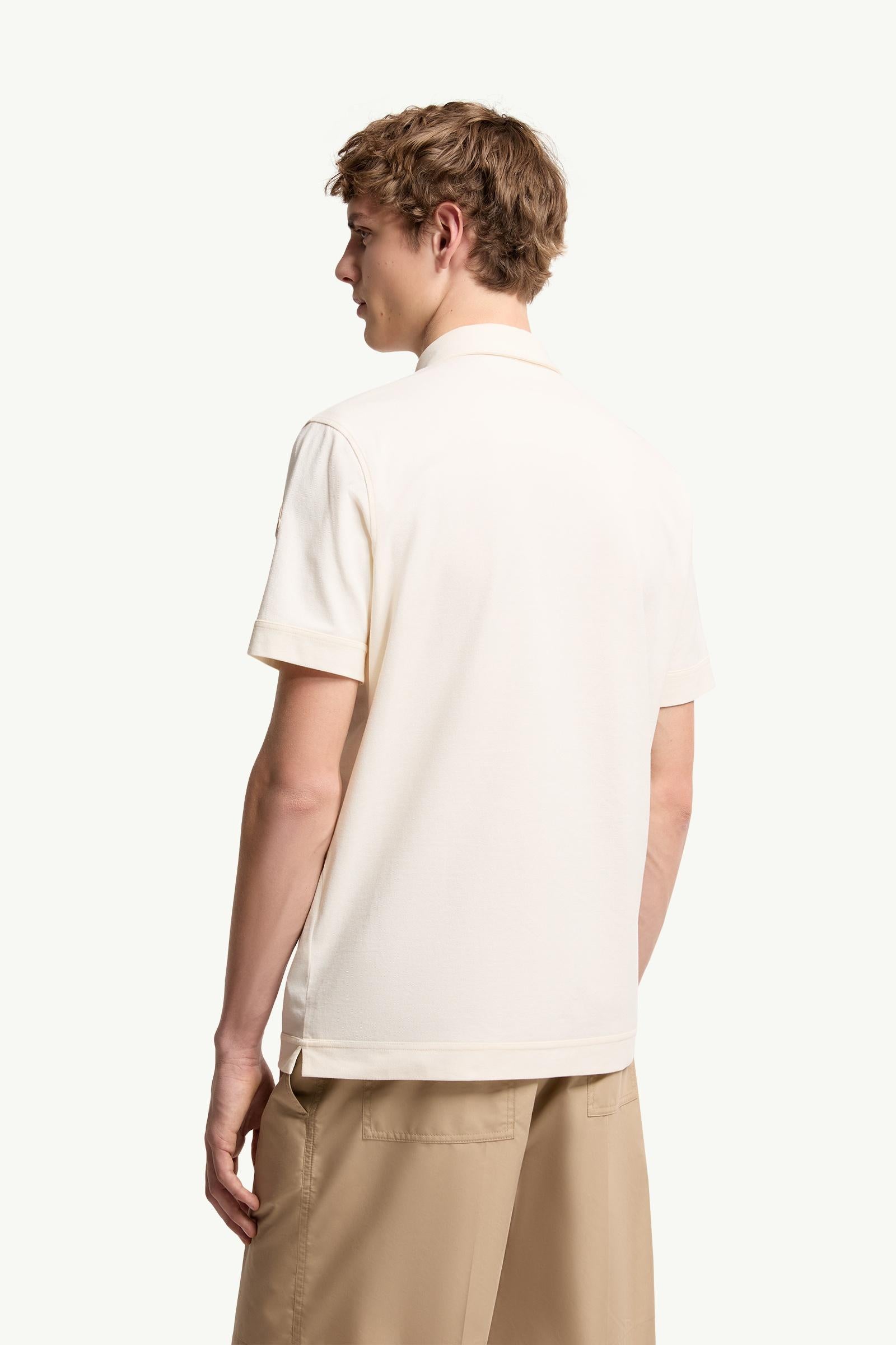 Moncler Cotton Piquet Polo Shirt White White