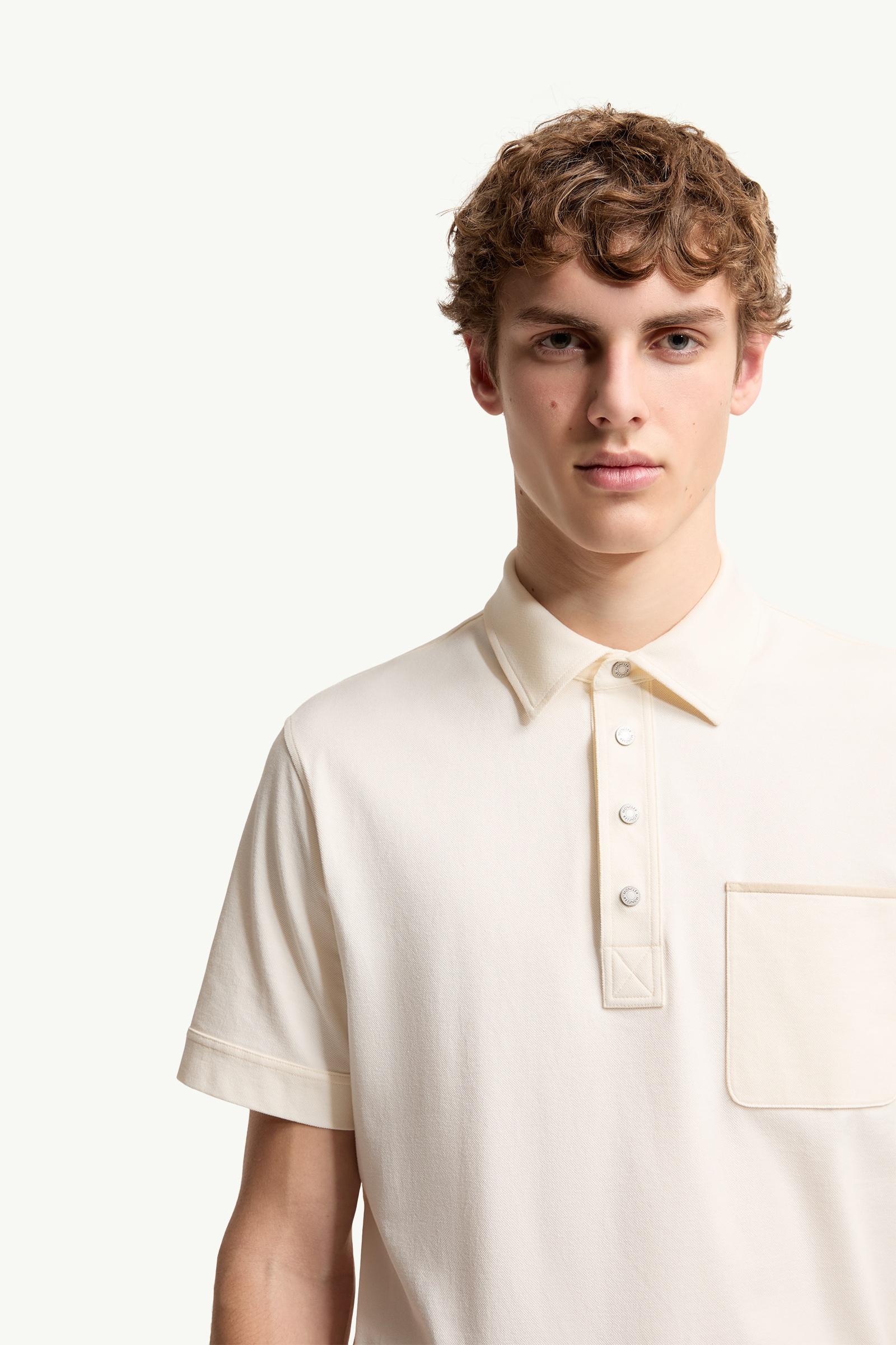 Moncler Cotton Piquet Polo Shirt White White