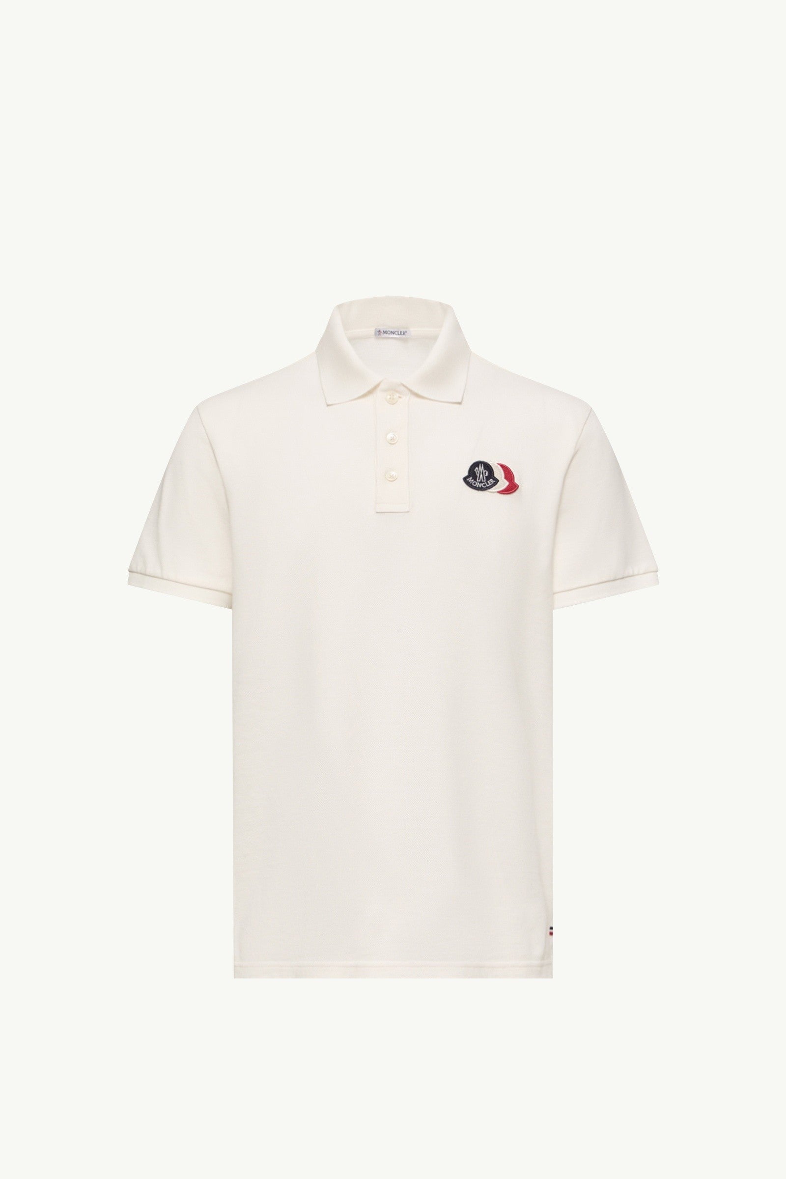 Moncler Logo Patch Cotton Piquet Polo Shirt White White