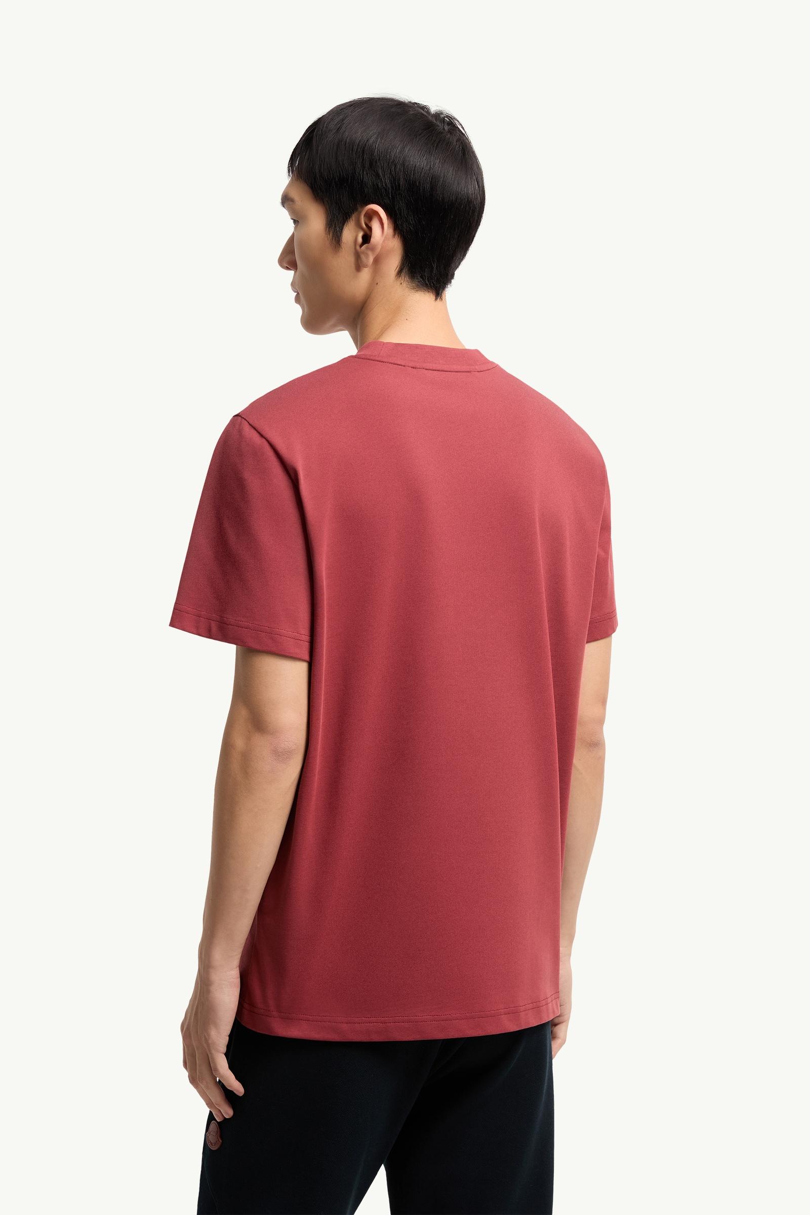 Moncler Logo Cotton T-Shirt Dark Red Dark Red