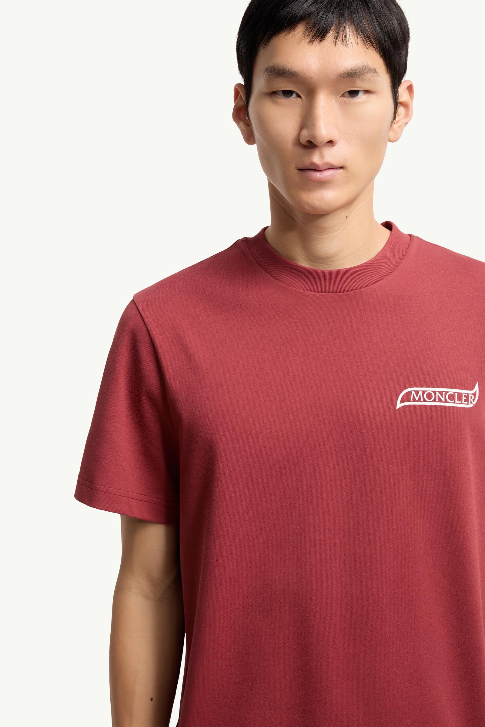 Moncler Logo Cotton T-Shirt Dark Red Dark Red