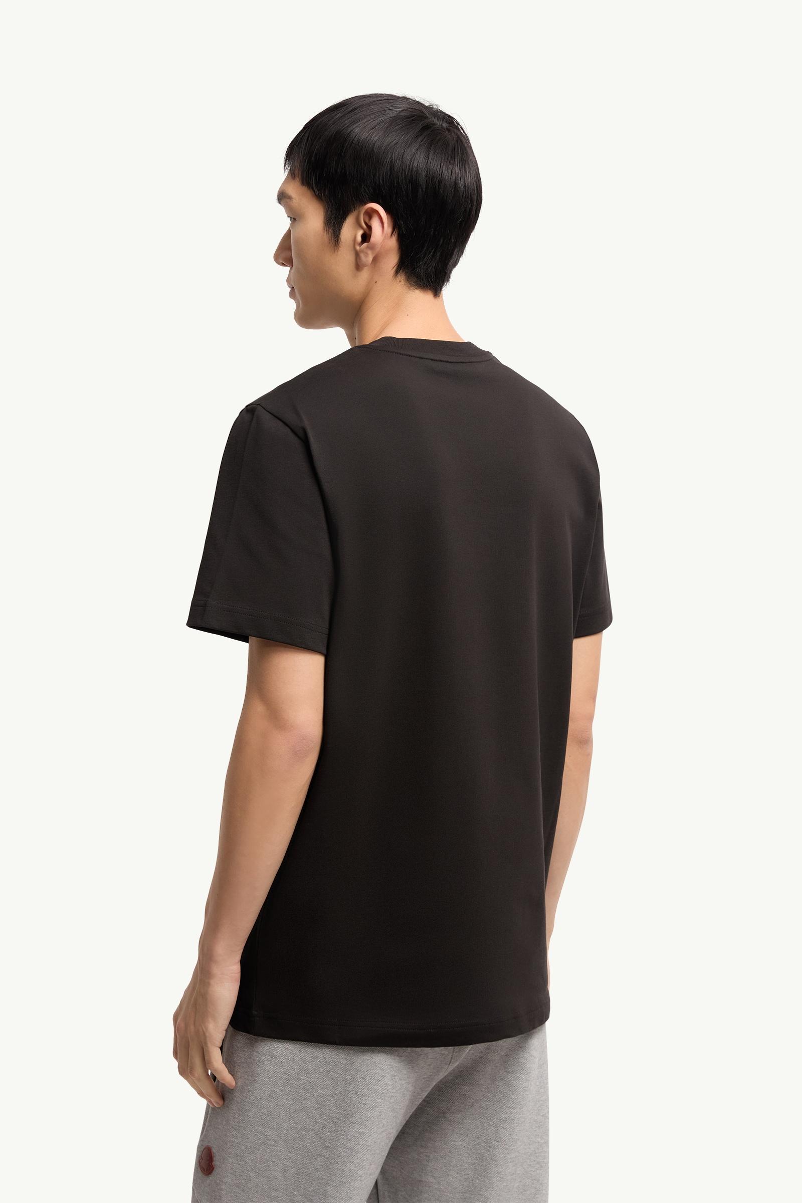 Moncler Logo Cotton T-Shirt Black Black