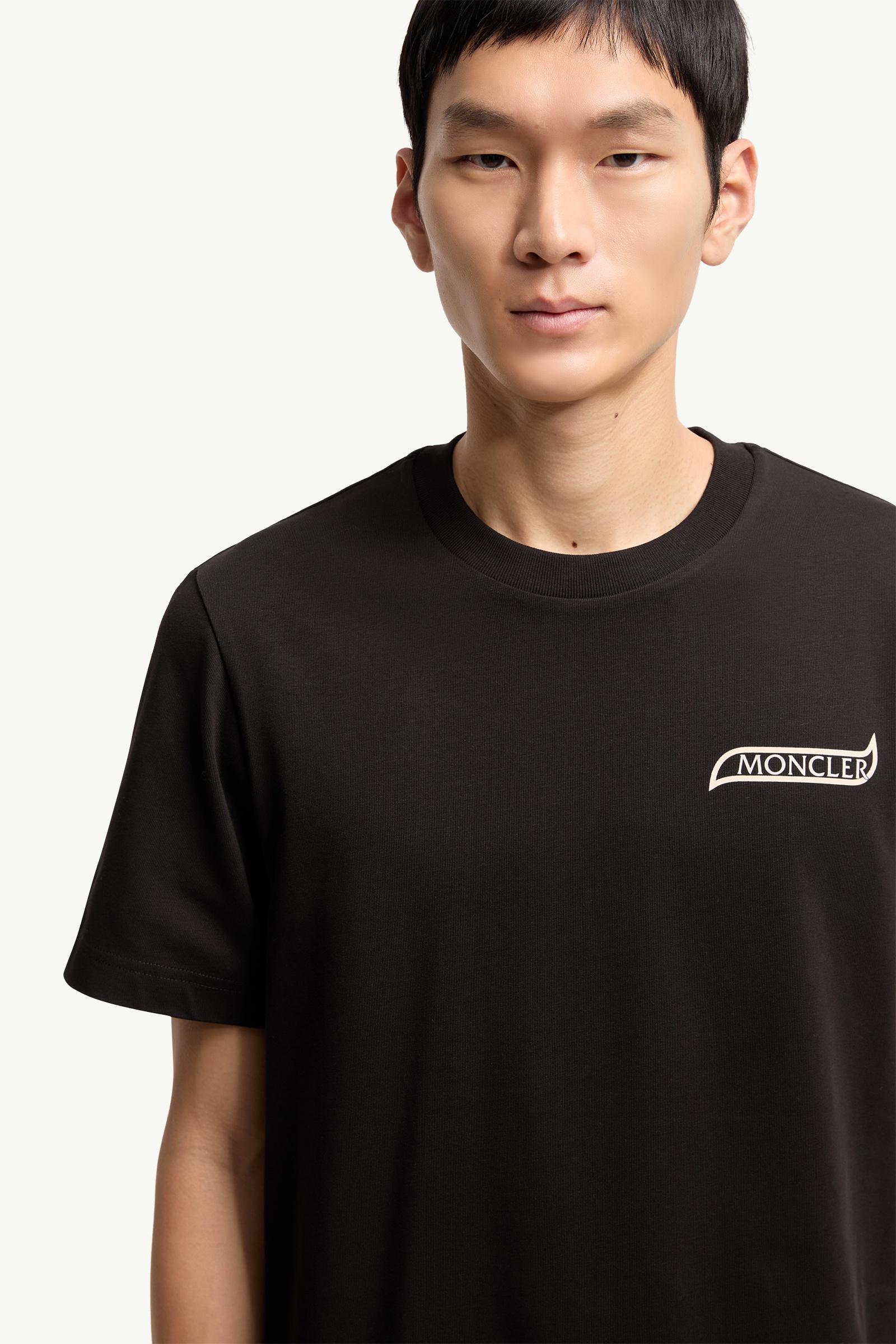 Moncler Logo Cotton T-Shirt Black Black