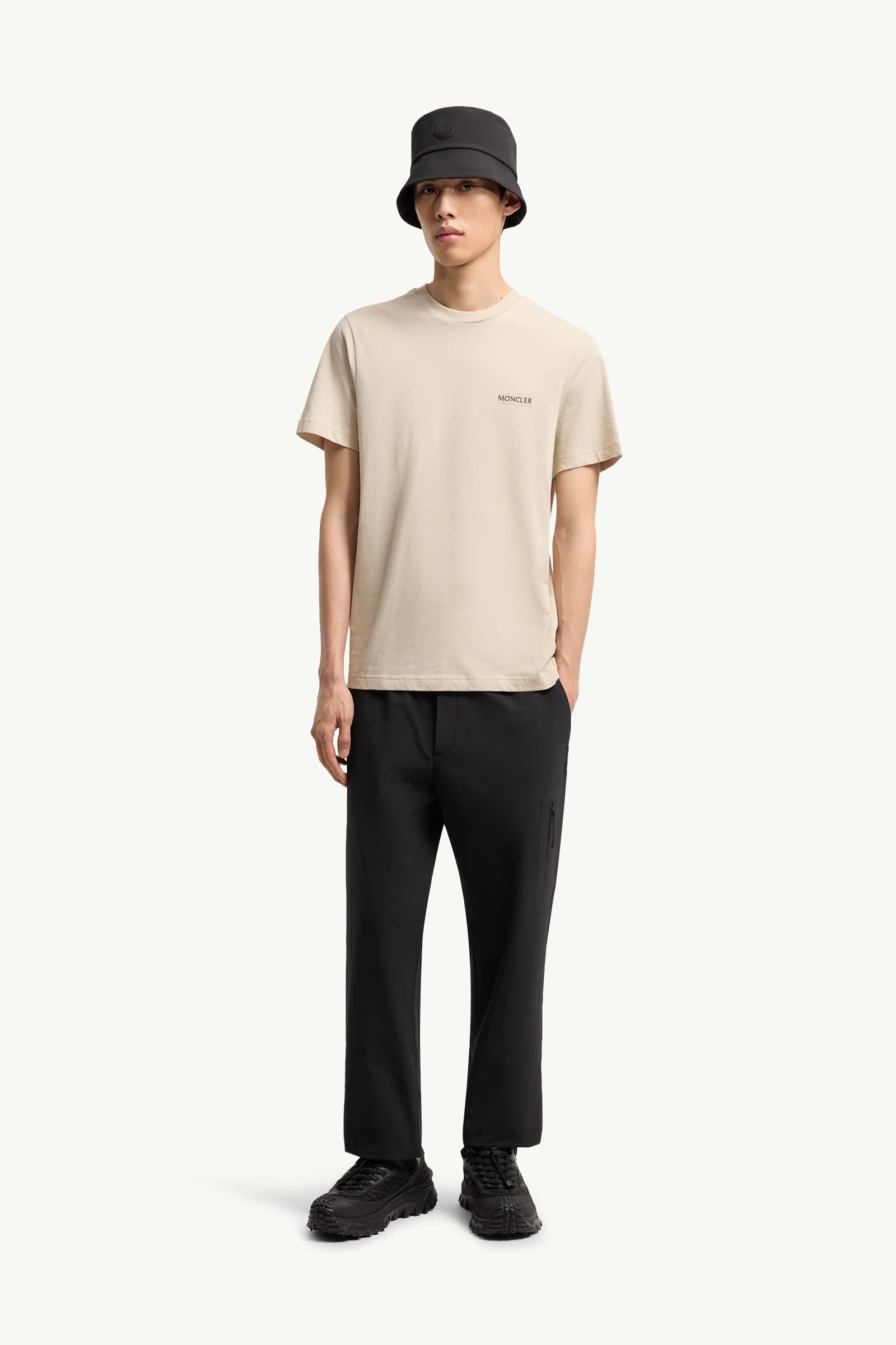 Moncler Logo Cotton Jersey T-Shirt Light Beige Light Beige