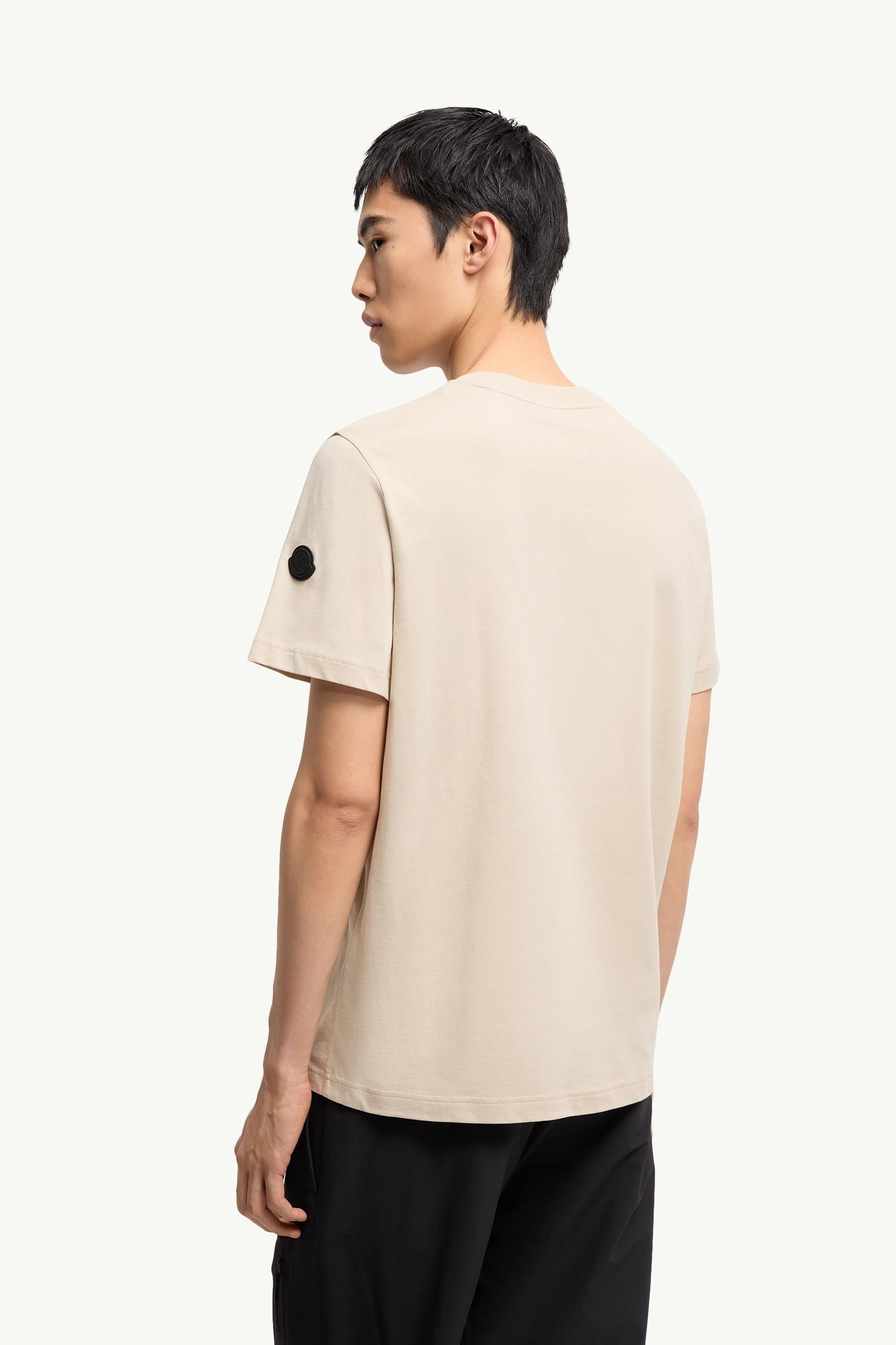 Moncler Logo Cotton Jersey T-Shirt Light Beige Light Beige