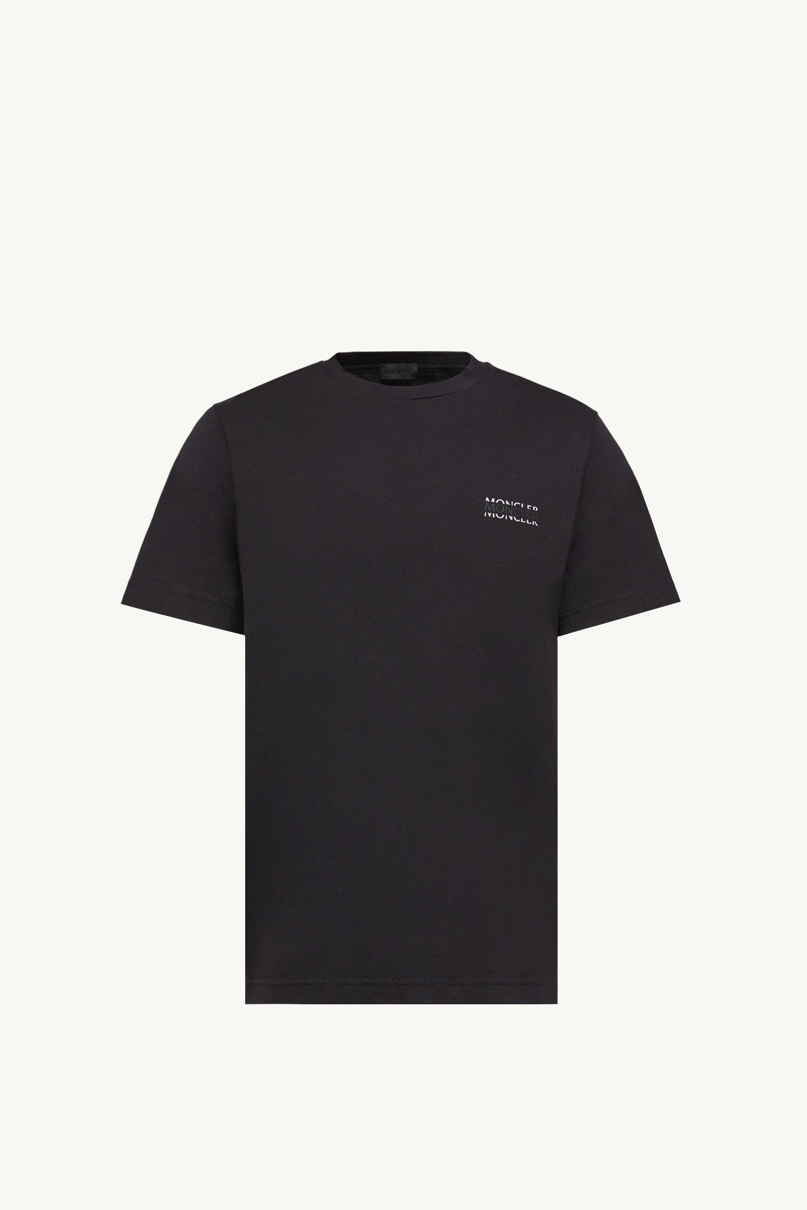 Moncler Logo Cotton Jersey T-Shirt Black Black
