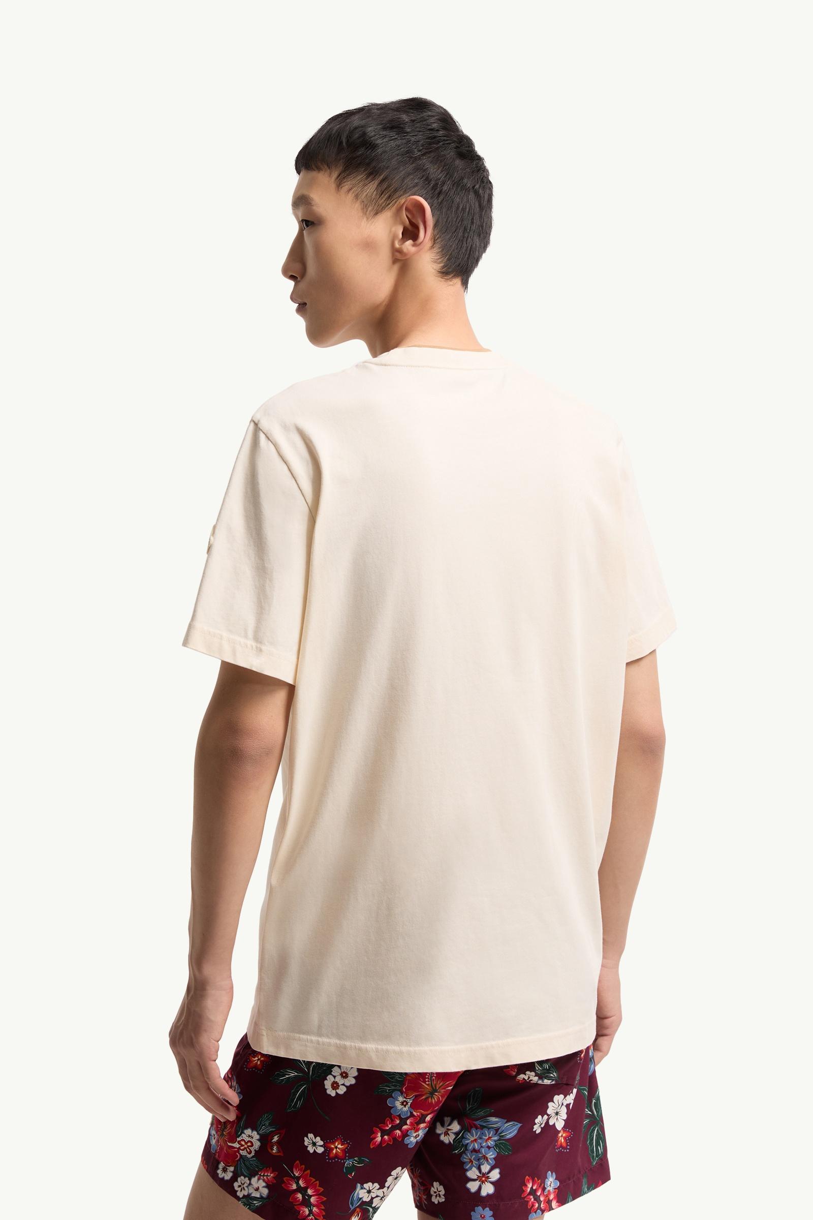 Moncler Embroidered Logo Cotton T-Shirt White White