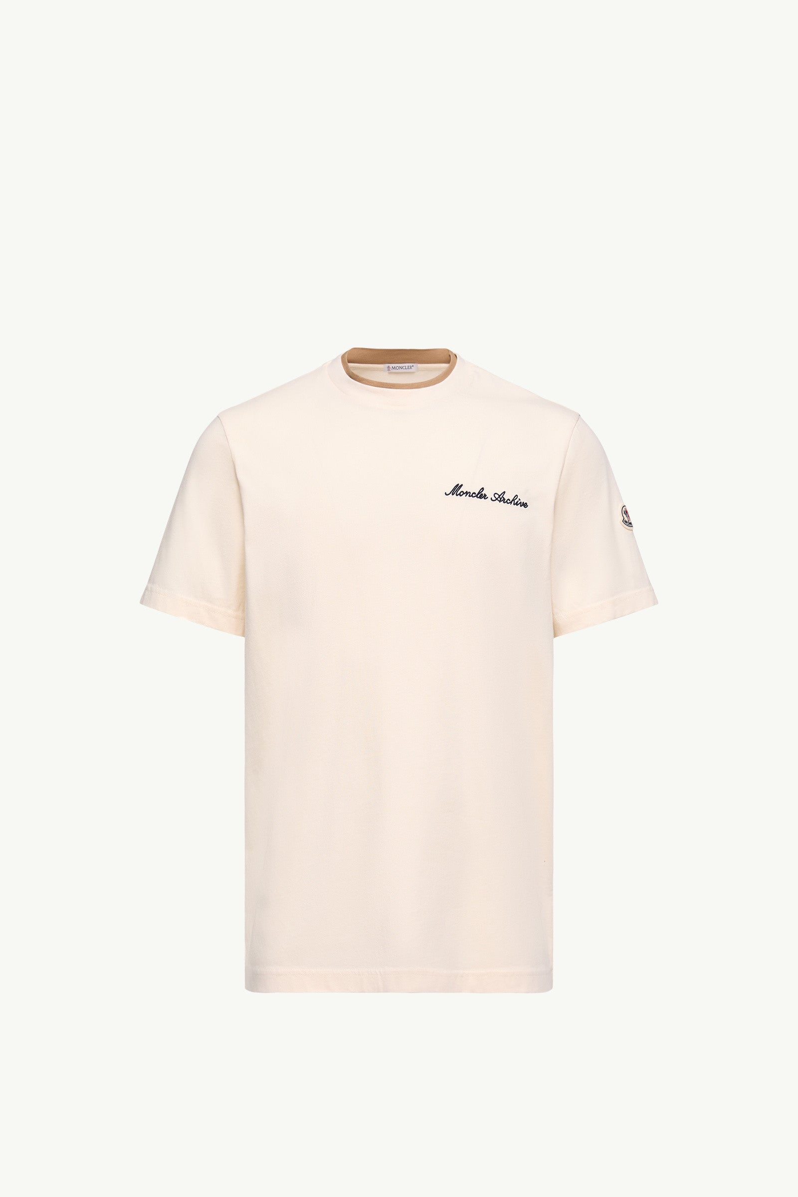 Moncler Embroidered Logo Cotton T-Shirt White White