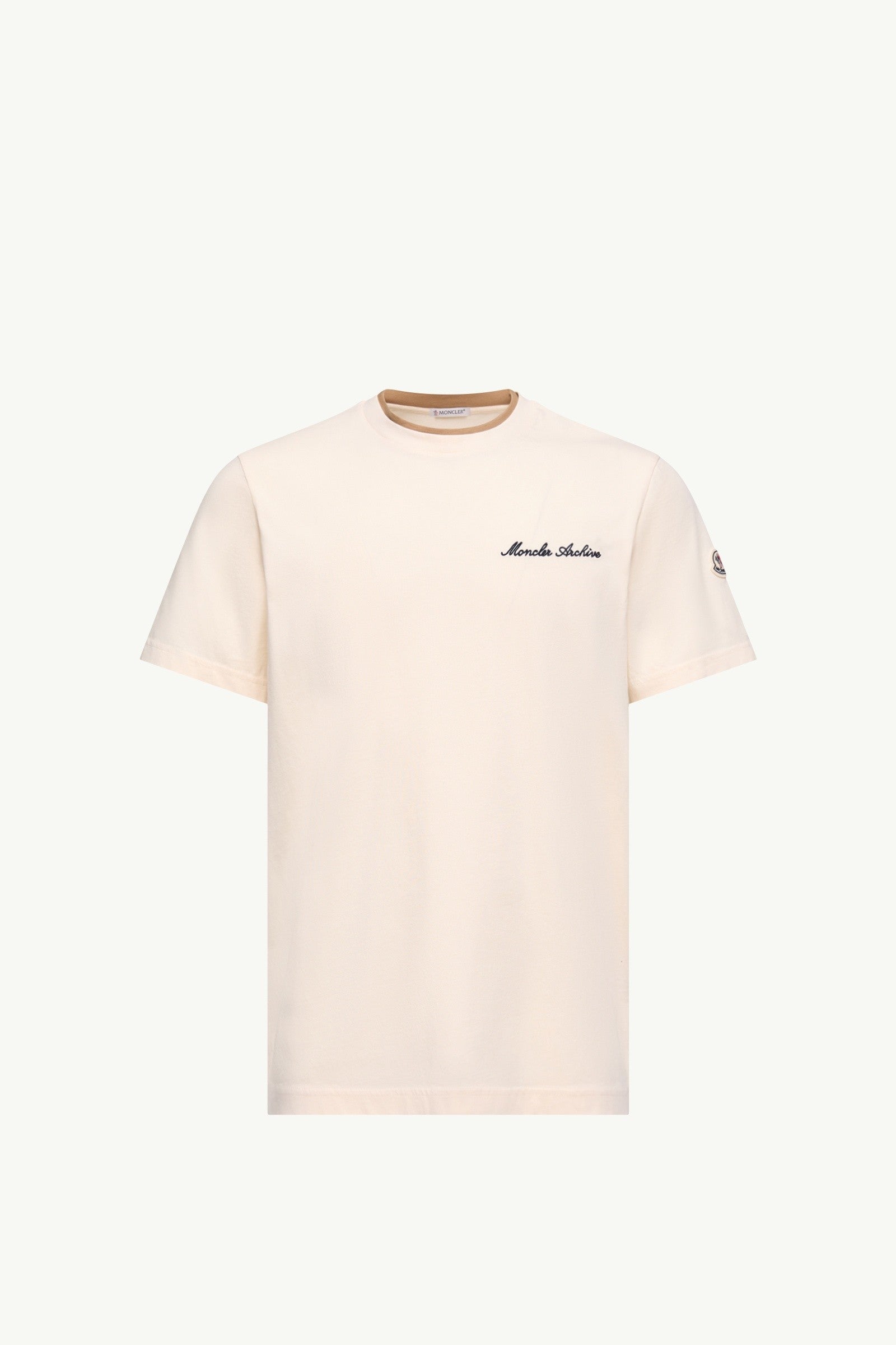 Moncler Embroidered Logo Cotton T-Shirt White White