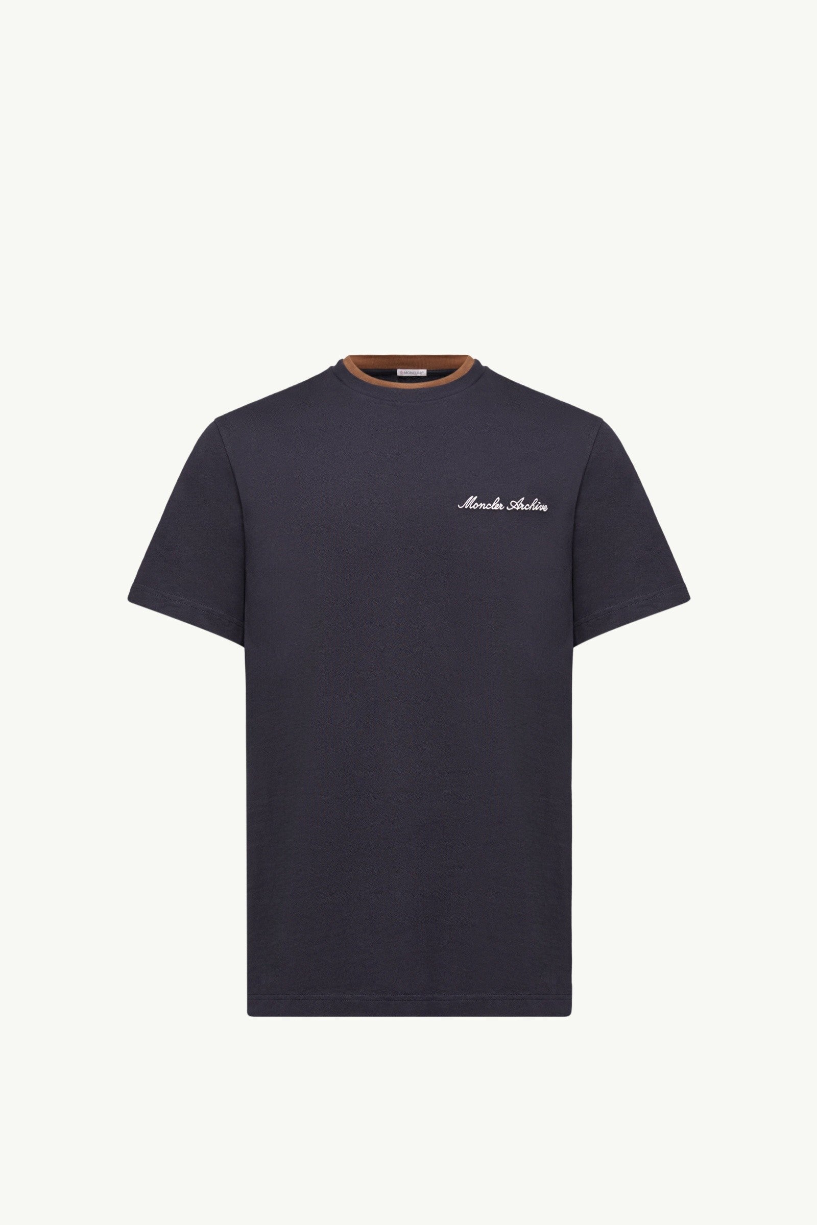 Moncler Embroidered Logo Cotton T-Shirt Navy Blue Navy Blue