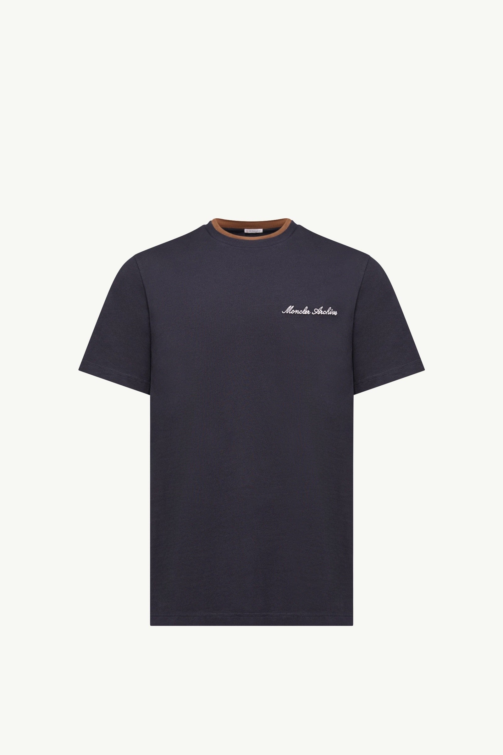 Moncler Embroidered Logo Cotton T-Shirt Navy Blue Navy Blue