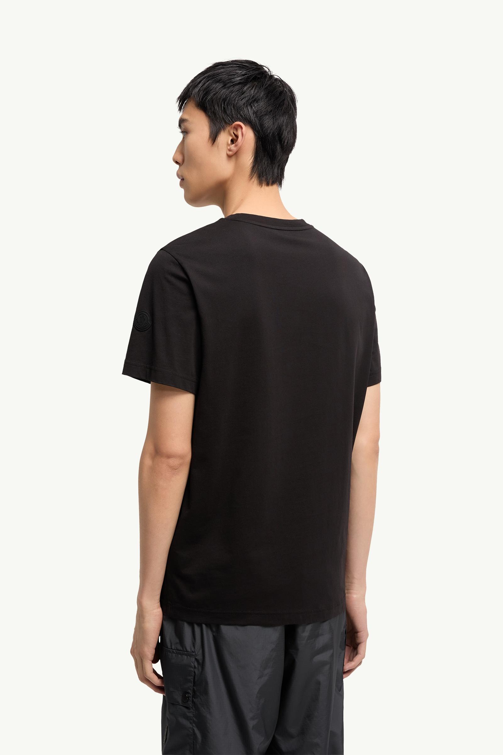 Moncler Logo Cotton Jersey T-Shirt Black Black