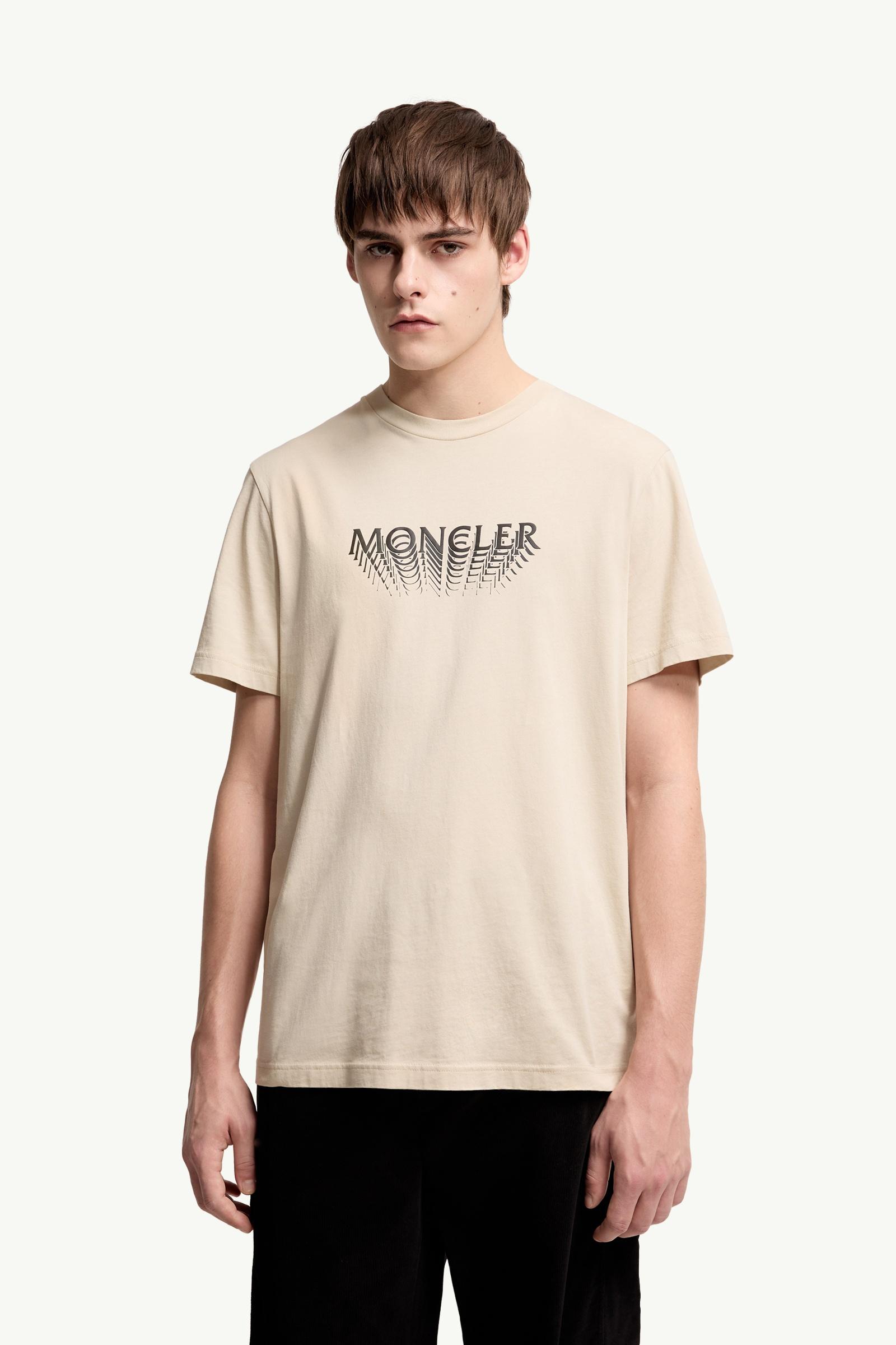 Moncler Logo Cotton Jersey T-Shirt Light Beige Light Beige