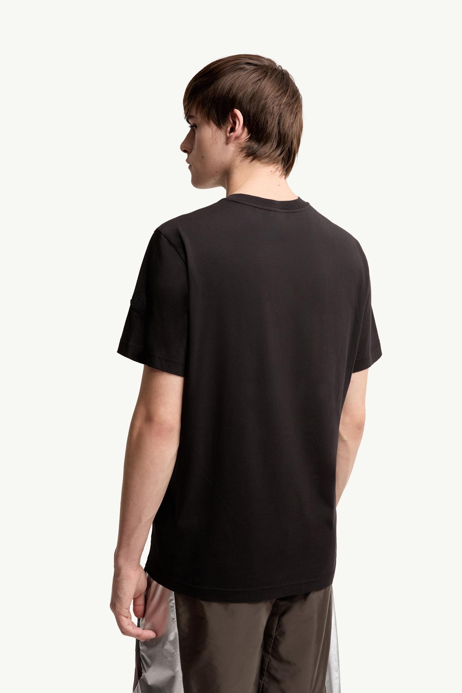 Moncler Logo Cotton Jersey T-Shirt Black Black