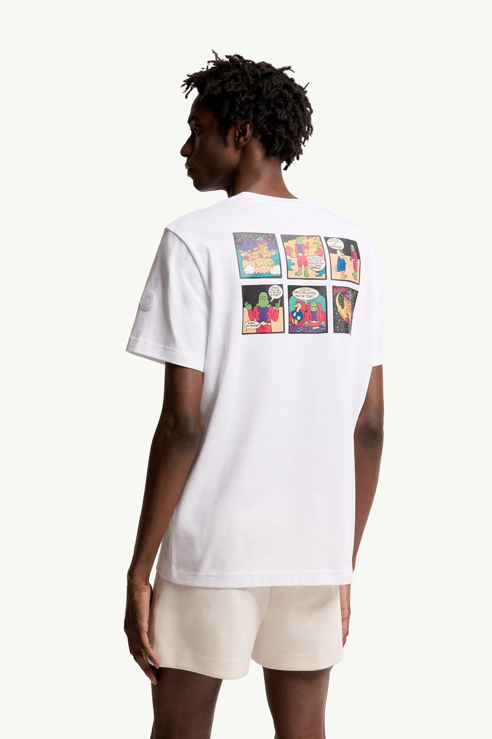 Moncler Space Monduck Cotton T-Shirt White White