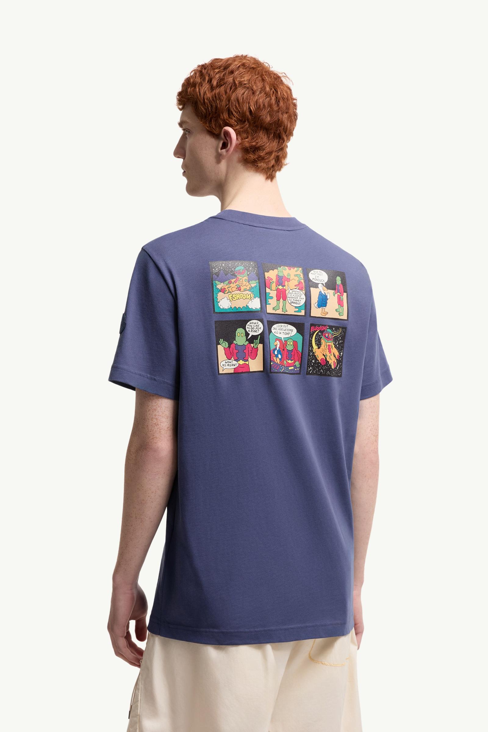 Moncler Space Monduck Cotton T-Shirt Cobalt Blue Cobalt Blue