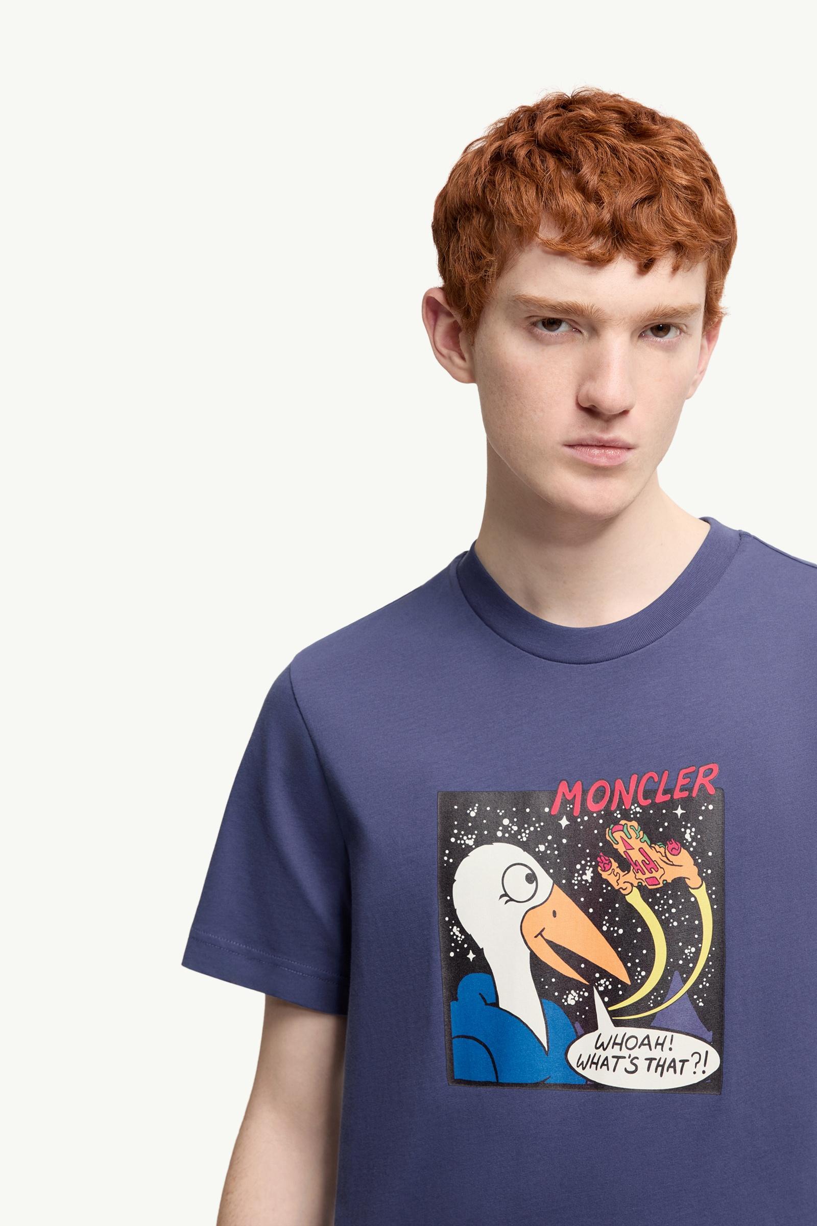Moncler Space Monduck Cotton T-Shirt Cobalt Blue Cobalt Blue