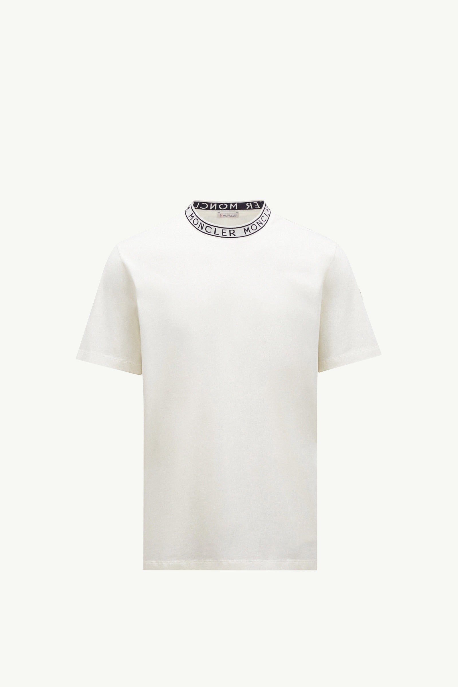 Moncler Logo-Trimmed Cotton T-Shirt Off White Off White