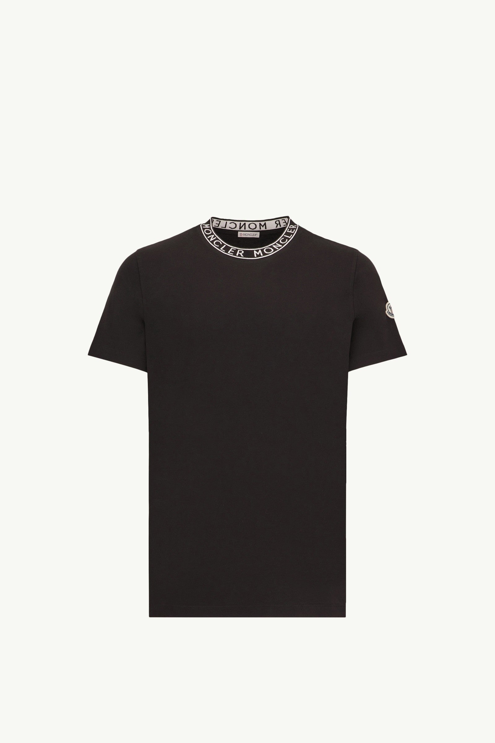 Moncler Logo-Trimmed Cotton T-Shirt Black Black