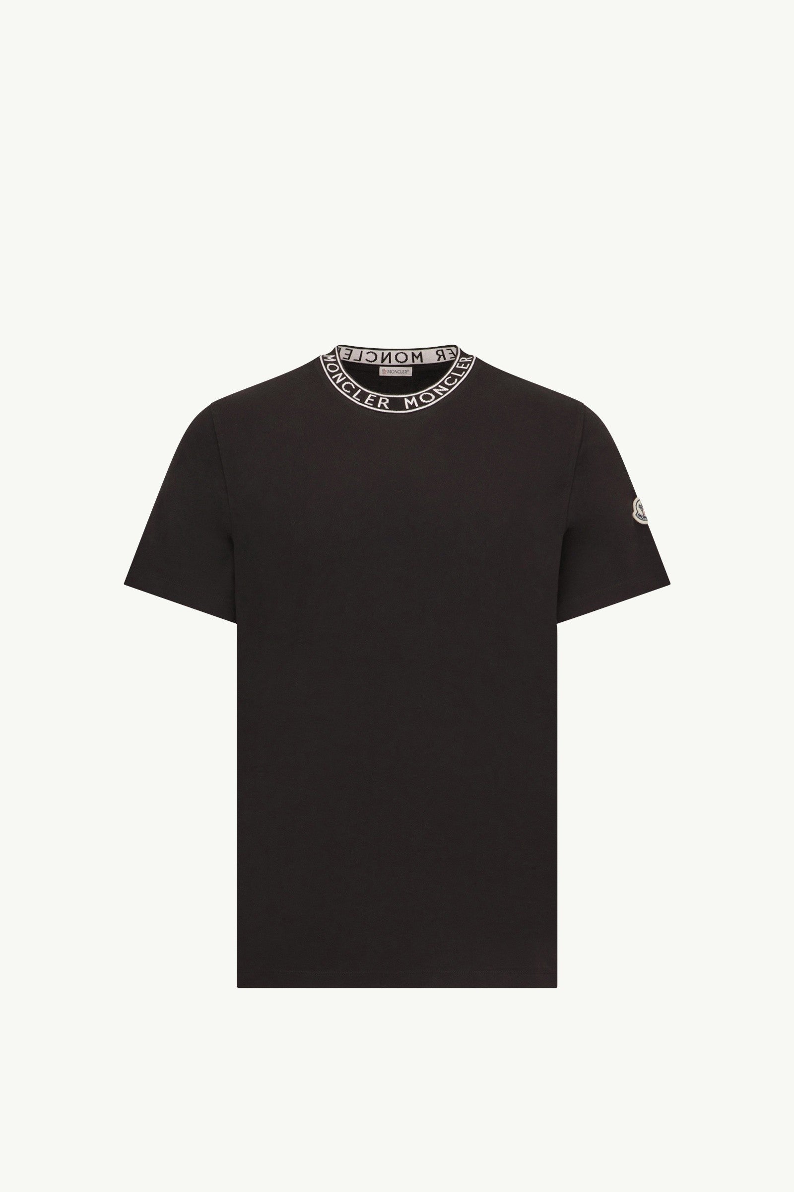 Moncler Logo-Trimmed Cotton T-Shirt Black Black