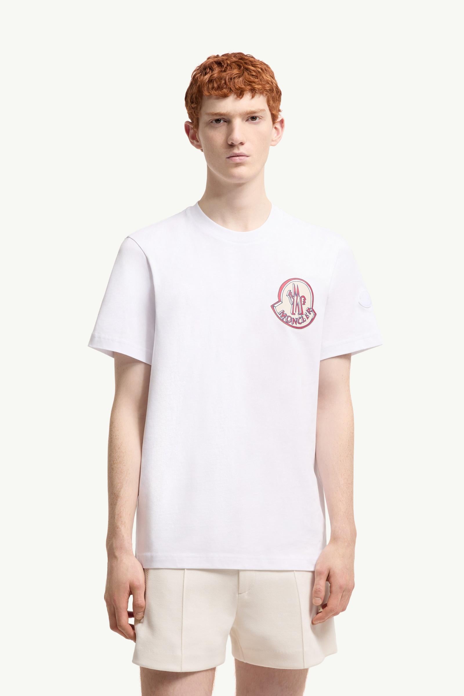 Moncler Logo Cotton T-Shirt White White
