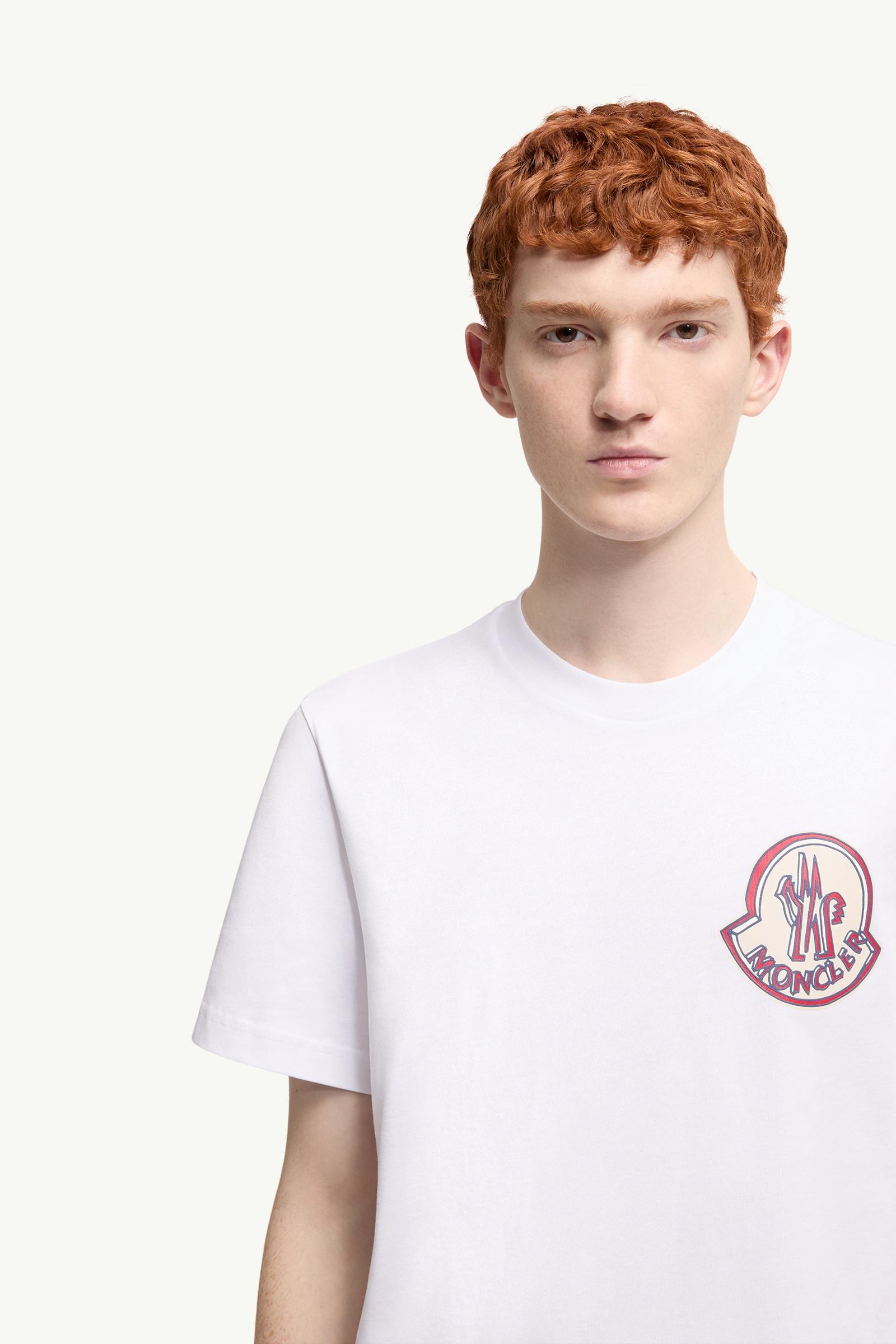 Moncler Logo Cotton T-Shirt White White