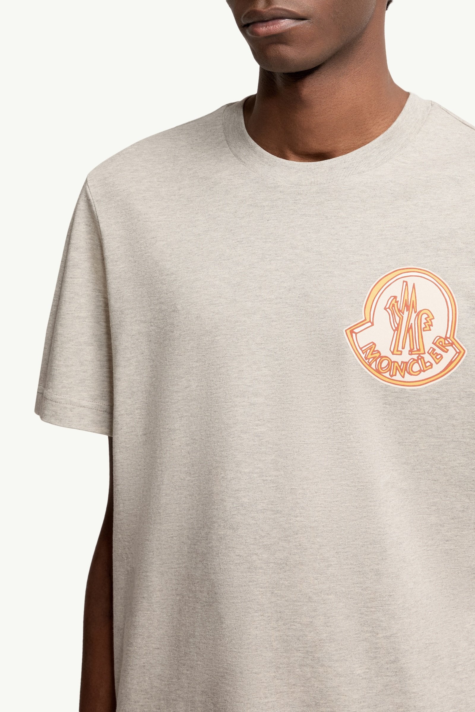 Moncler Logo Cotton T-Shirt Light Grey Light Grey