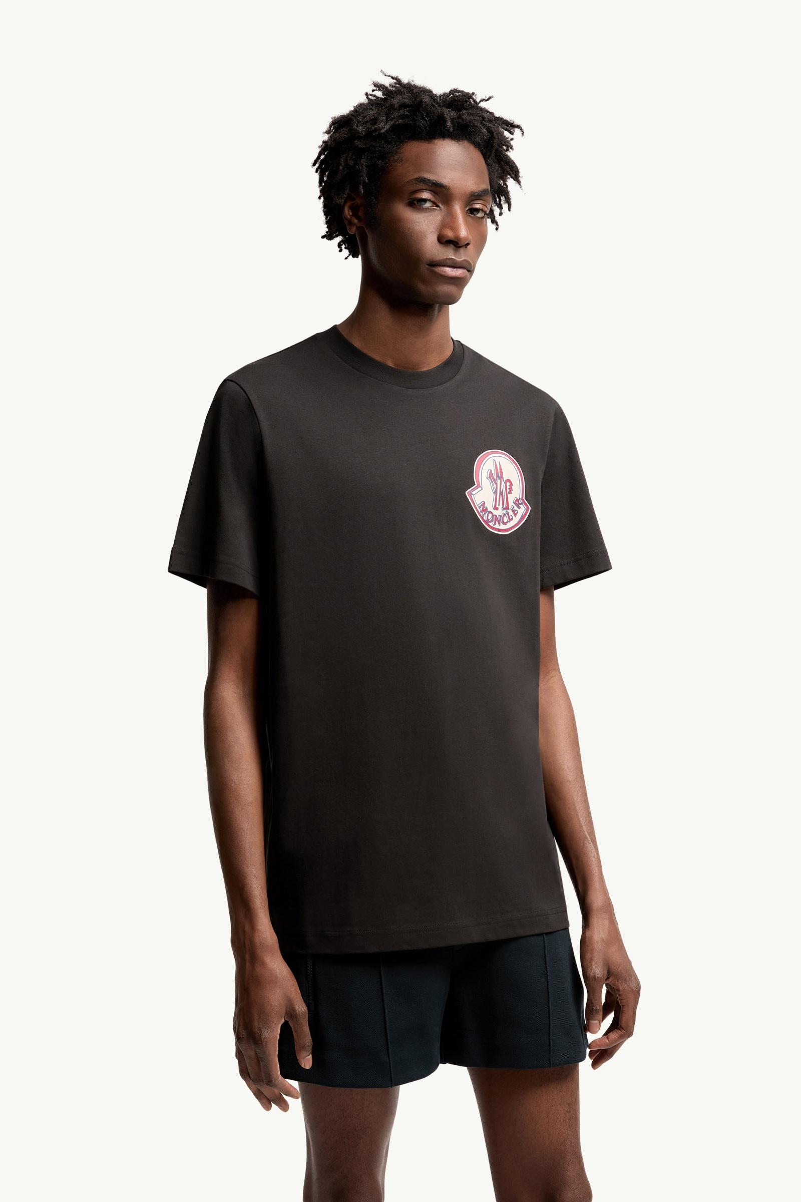Moncler Logo Cotton T-Shirt Black Black