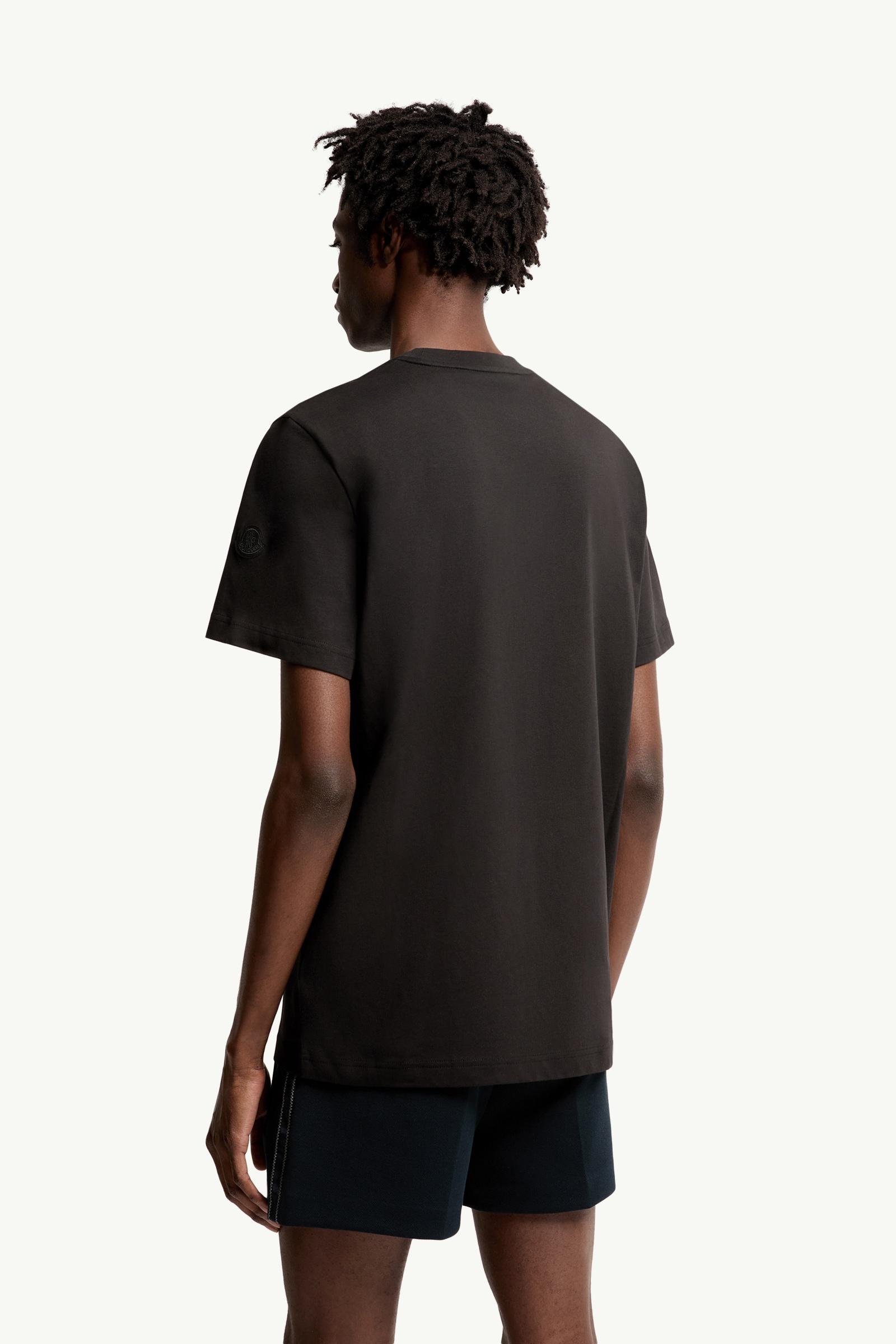 Moncler Logo Cotton T-Shirt Black Black