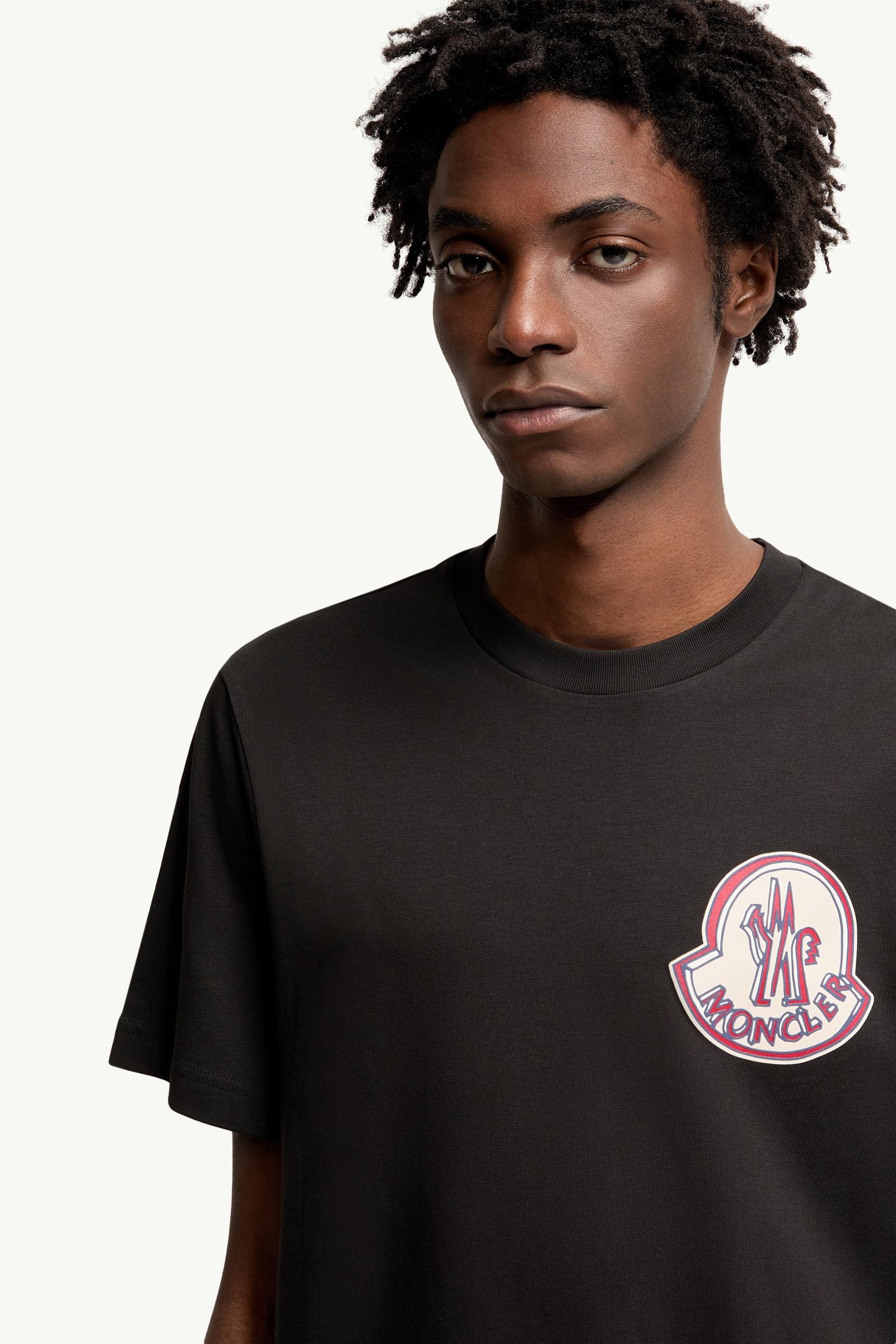 Moncler Logo Cotton T-Shirt Black Black