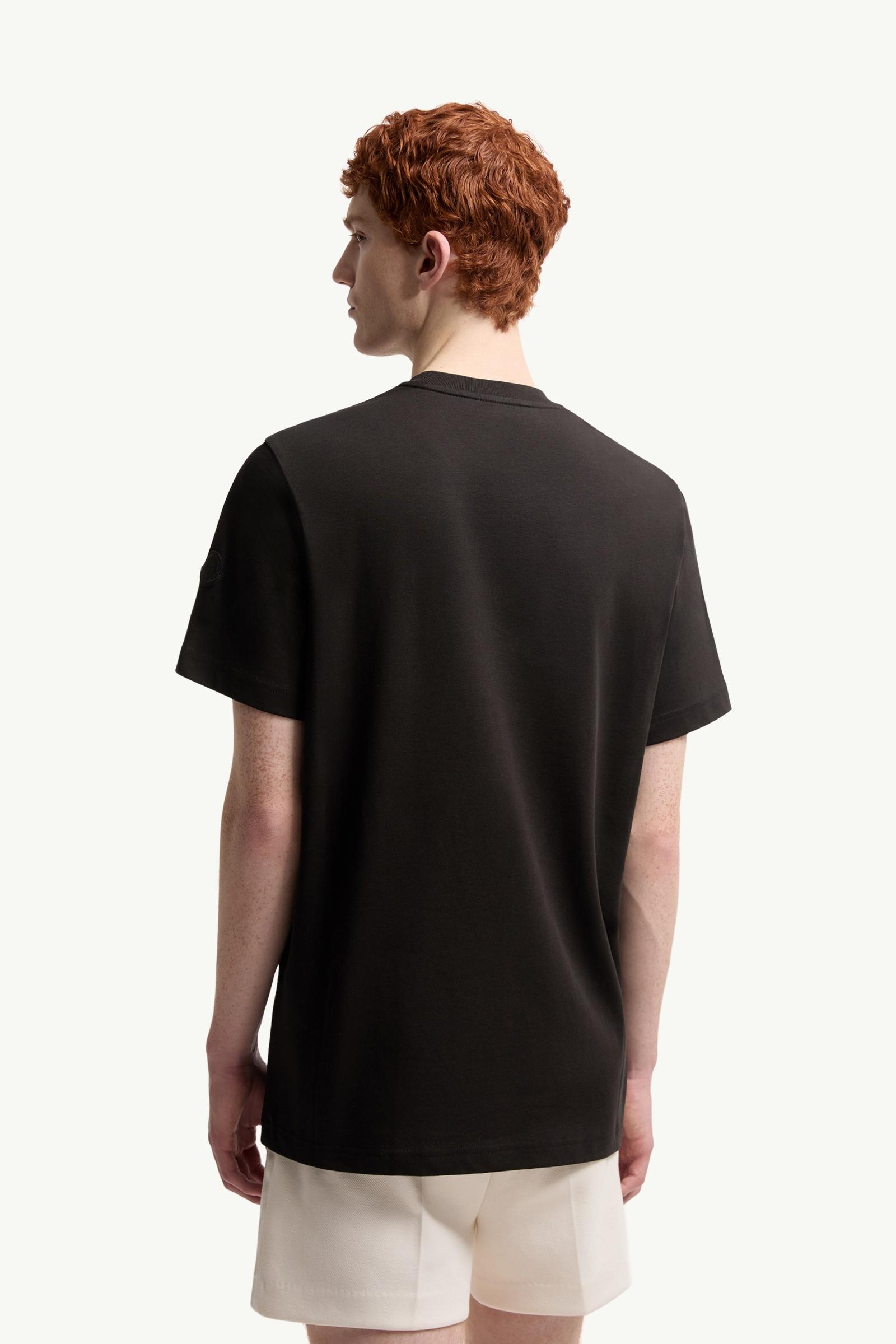 Moncler Sketch Embroidered Logo Cotton T-Shirt Black Black