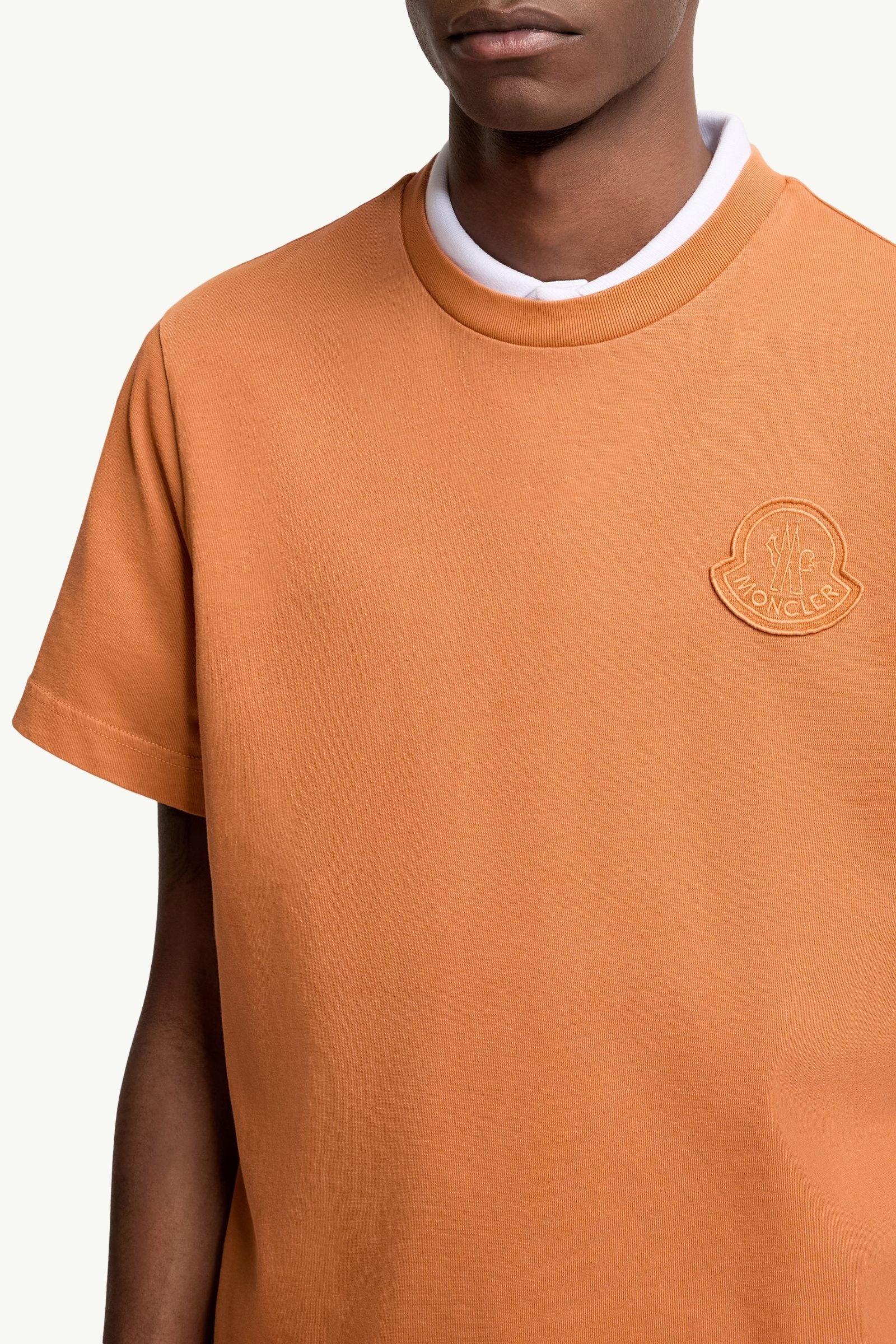 Moncler Logo Cotton T-Shirt Orange Orange