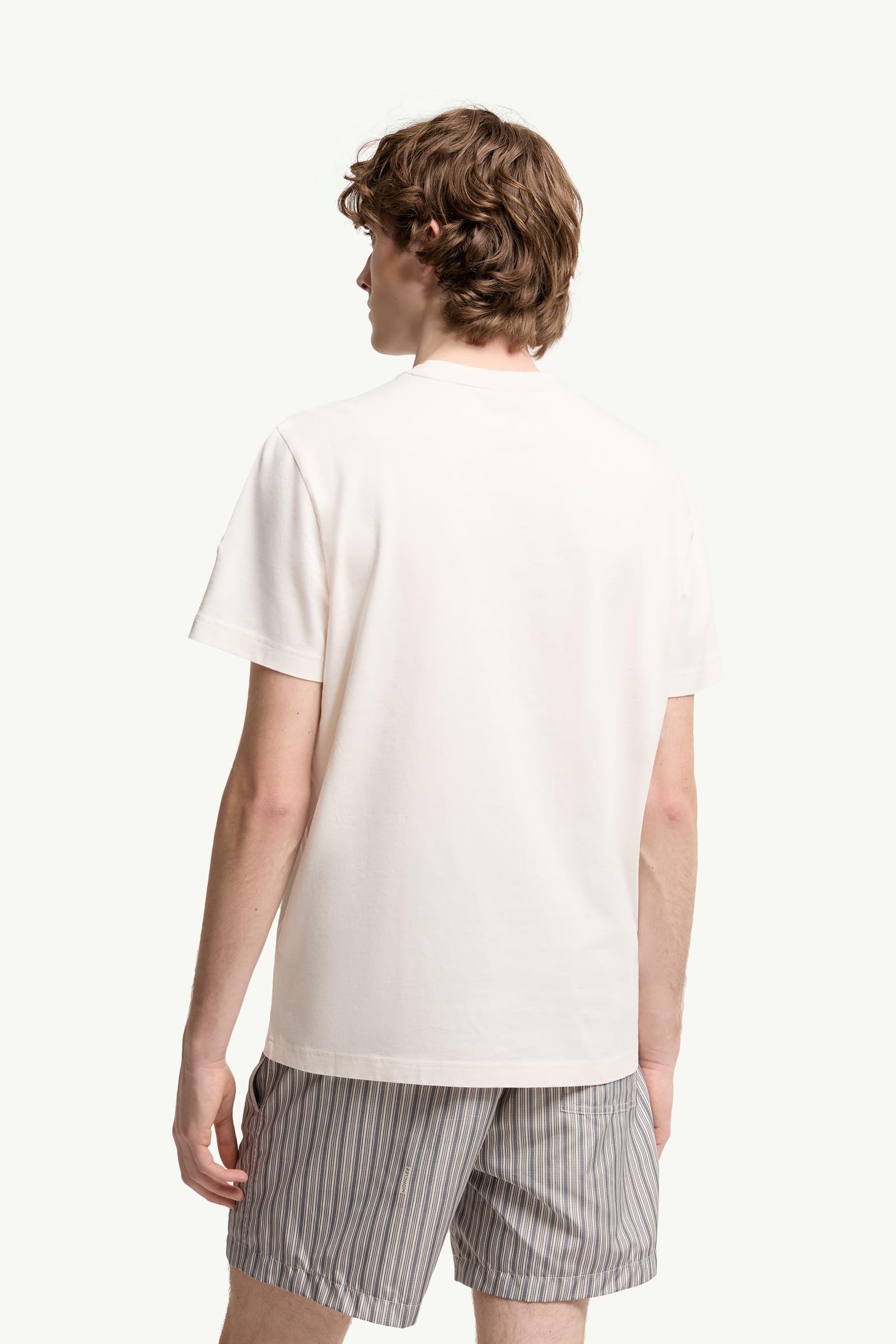 Moncler Embroidered Cotton T-Shirt White White