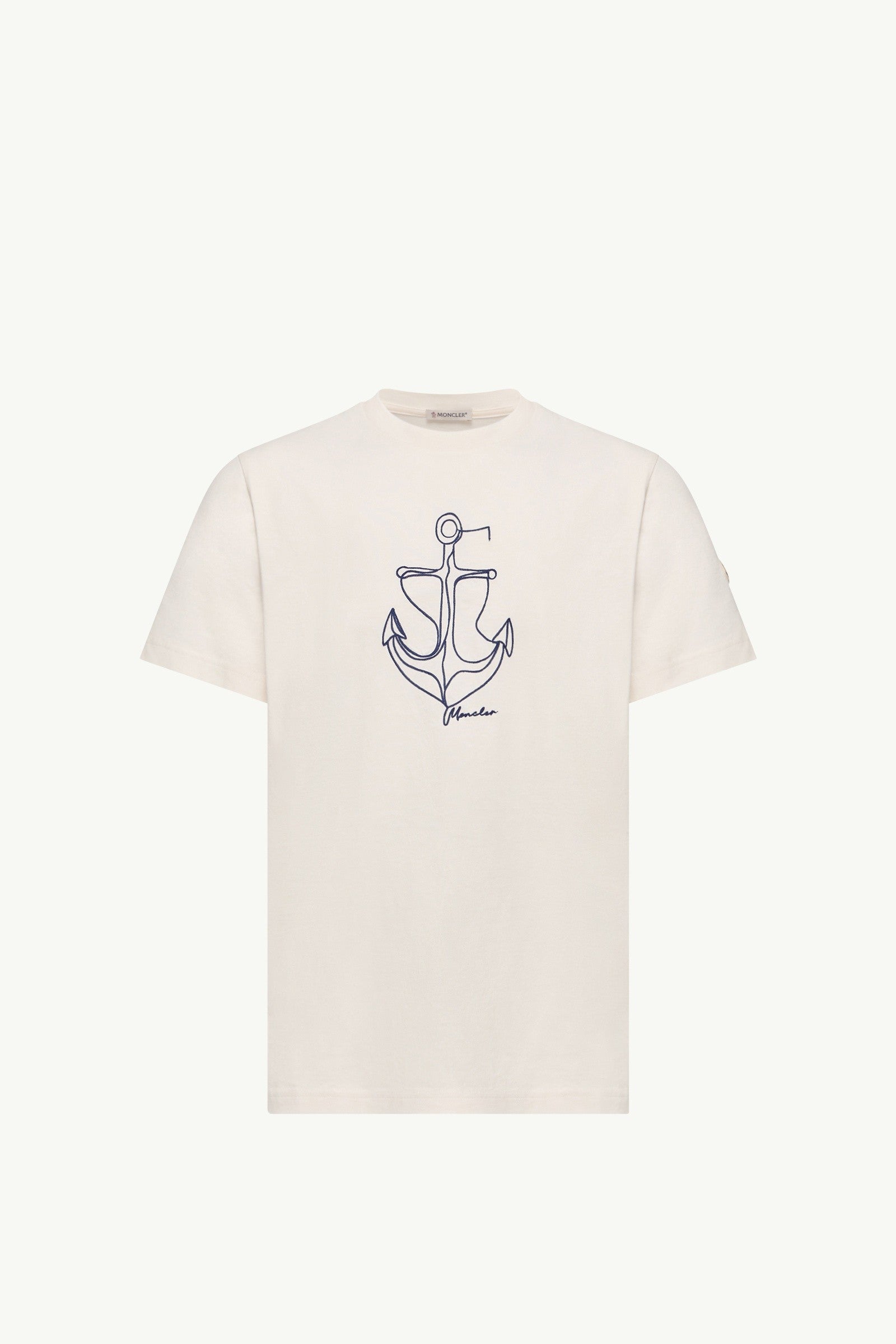 Moncler Embroidered Cotton T-Shirt White White
