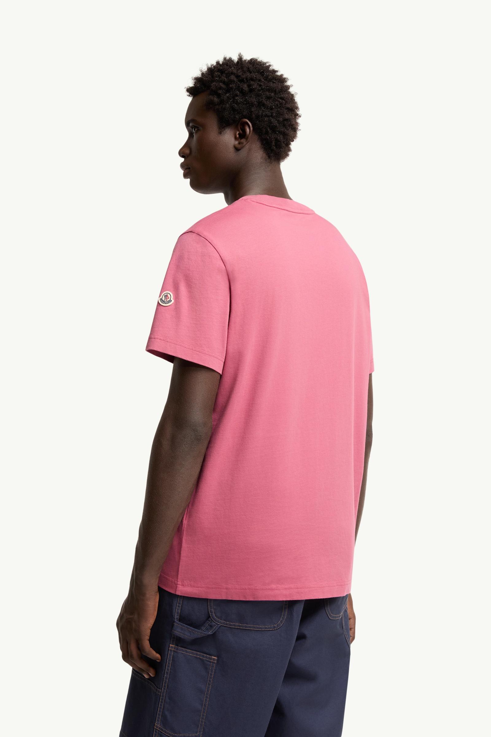 Moncler Embroidered Cotton T-Shirt Purple Purple