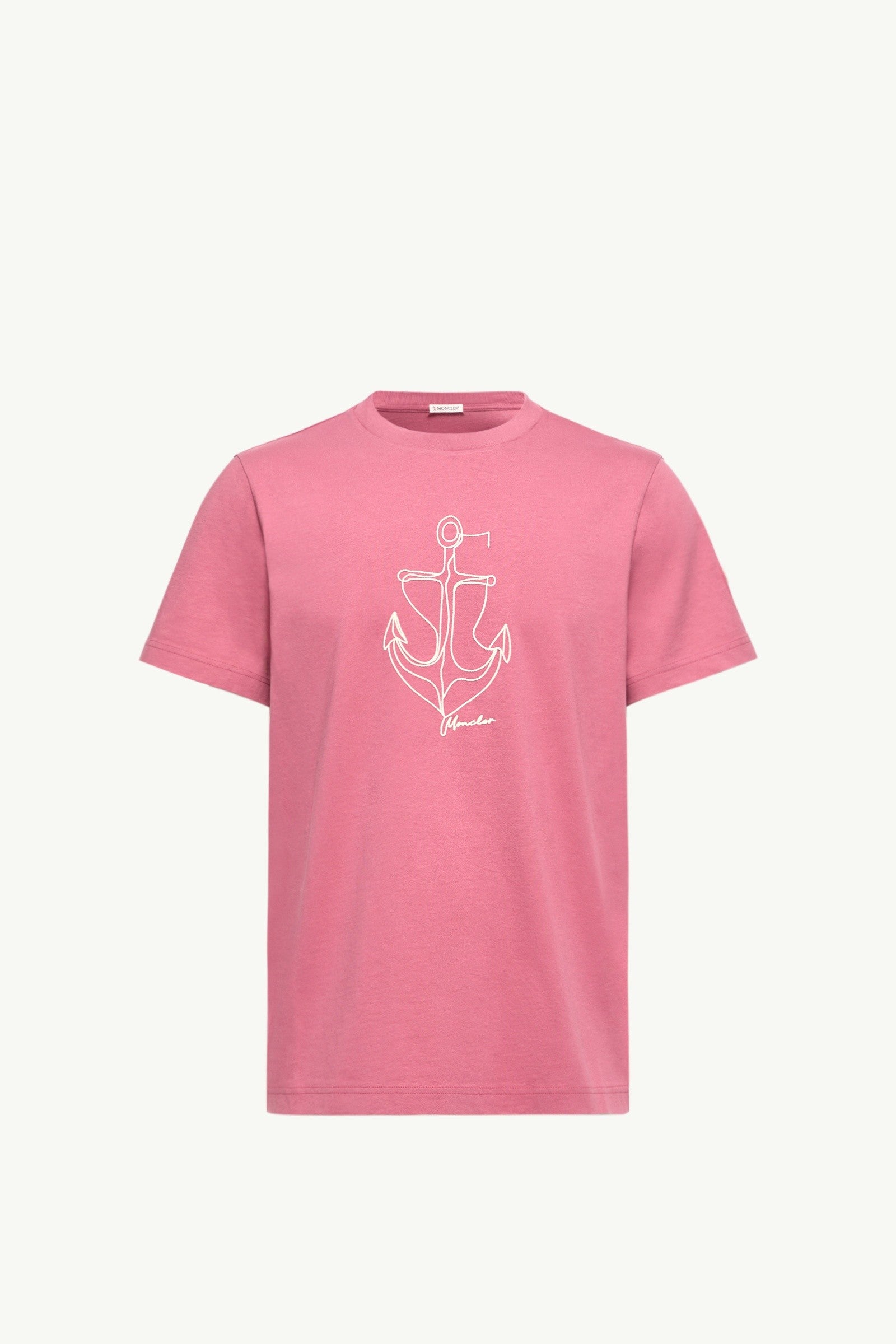 Moncler Embroidered Cotton T-Shirt Purple Purple