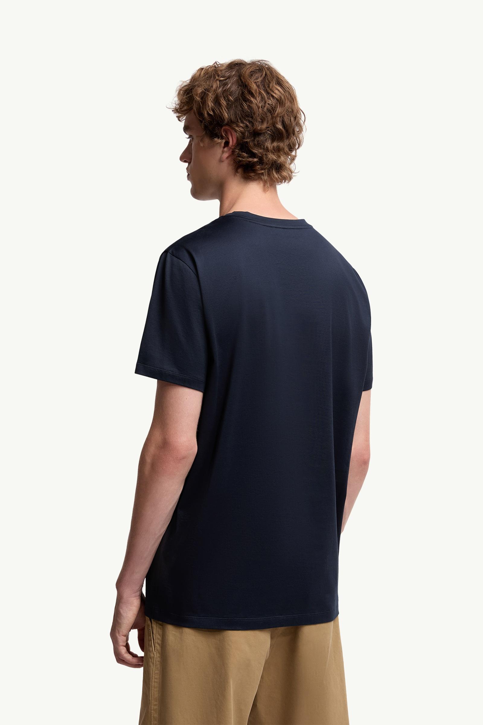 Moncler Double Logo Patch Cotton T-Shirt Dark Blue Dark Blue