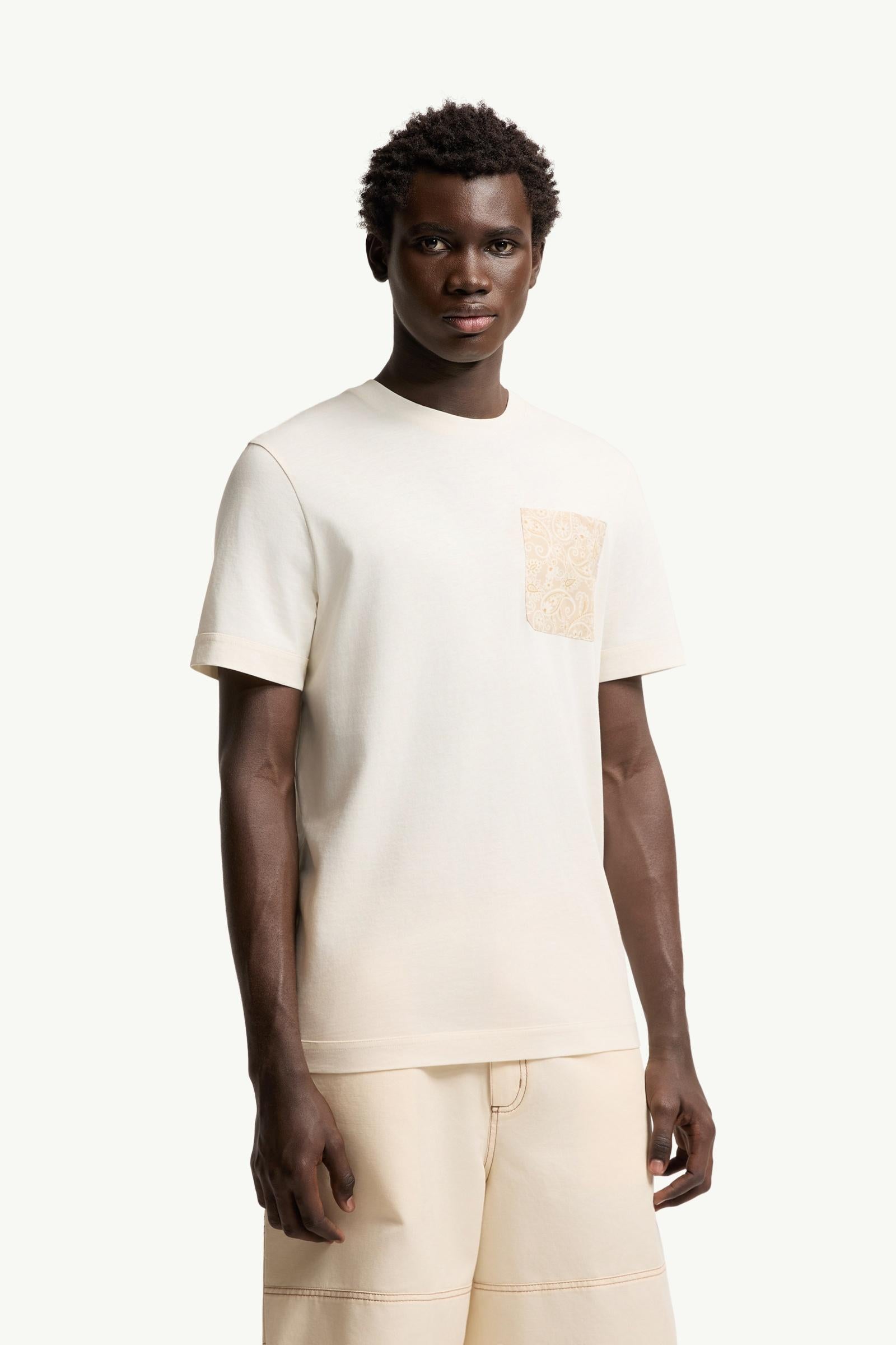 Moncler Paisley Print Cotton T-Shirt White White