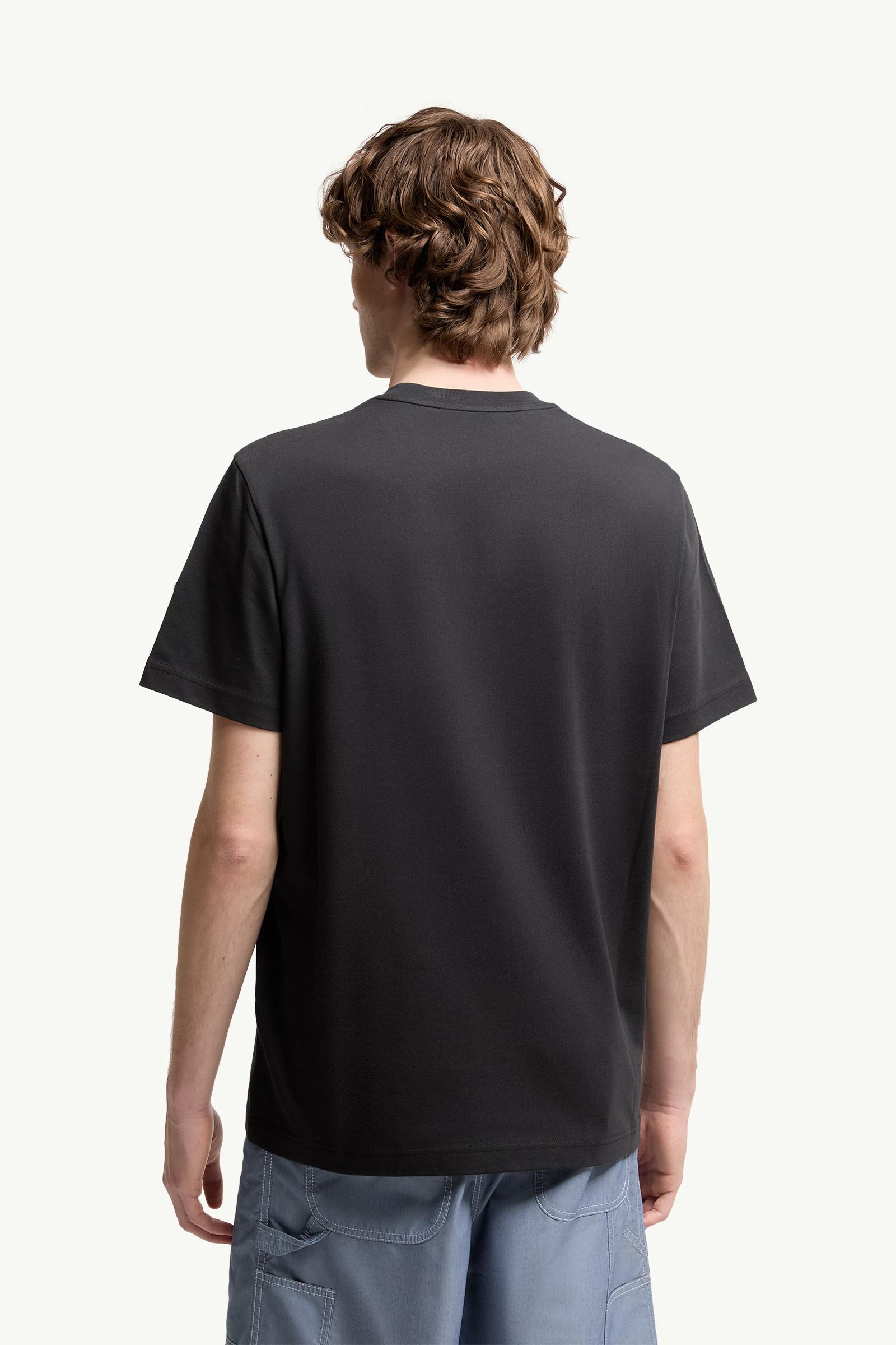 Moncler Striped Logo Cotton Jersey T-Shirt Navy Blue Navy Blue