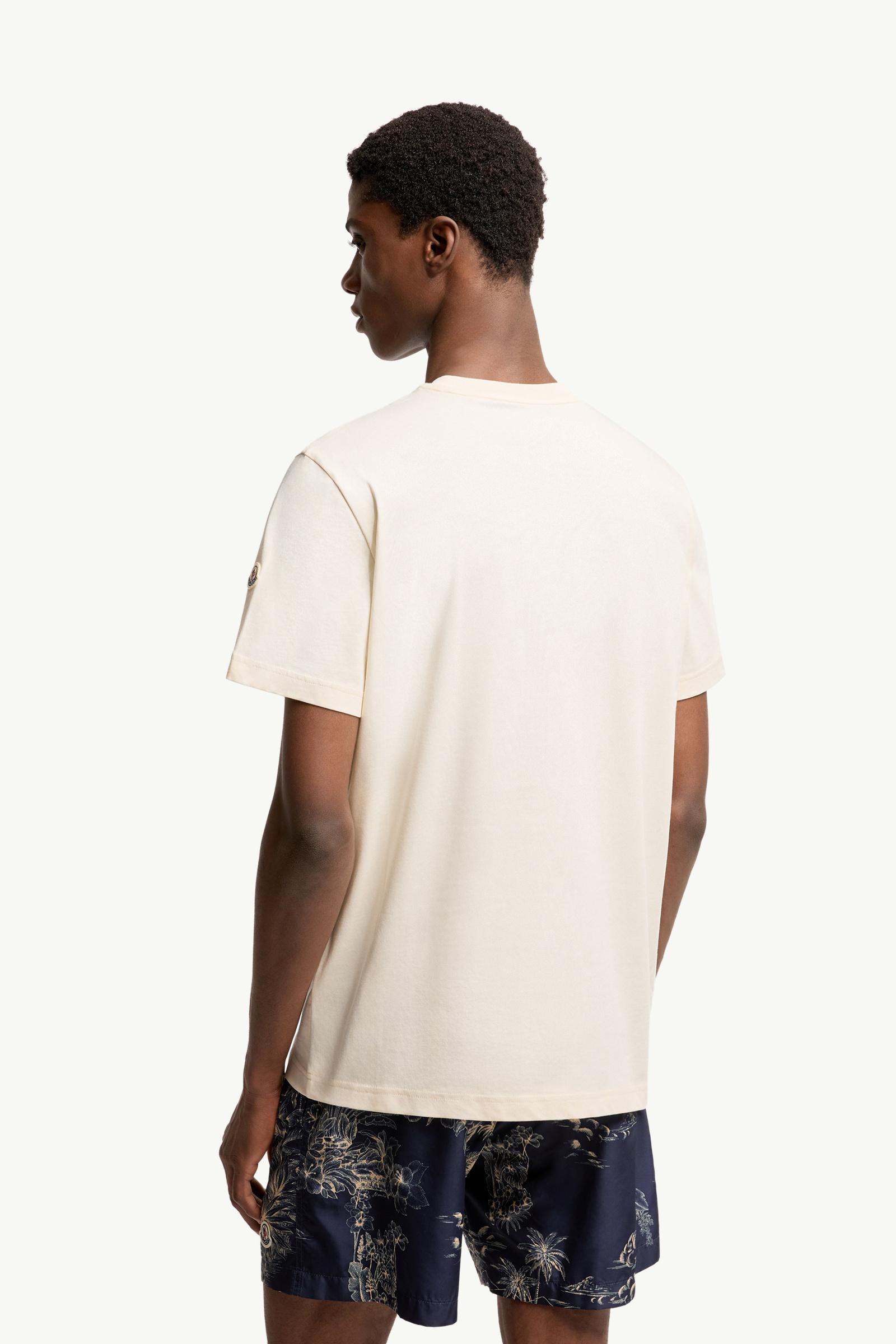 Moncler Seaside Print Cotton T-Shirt White Ivory White Ivory