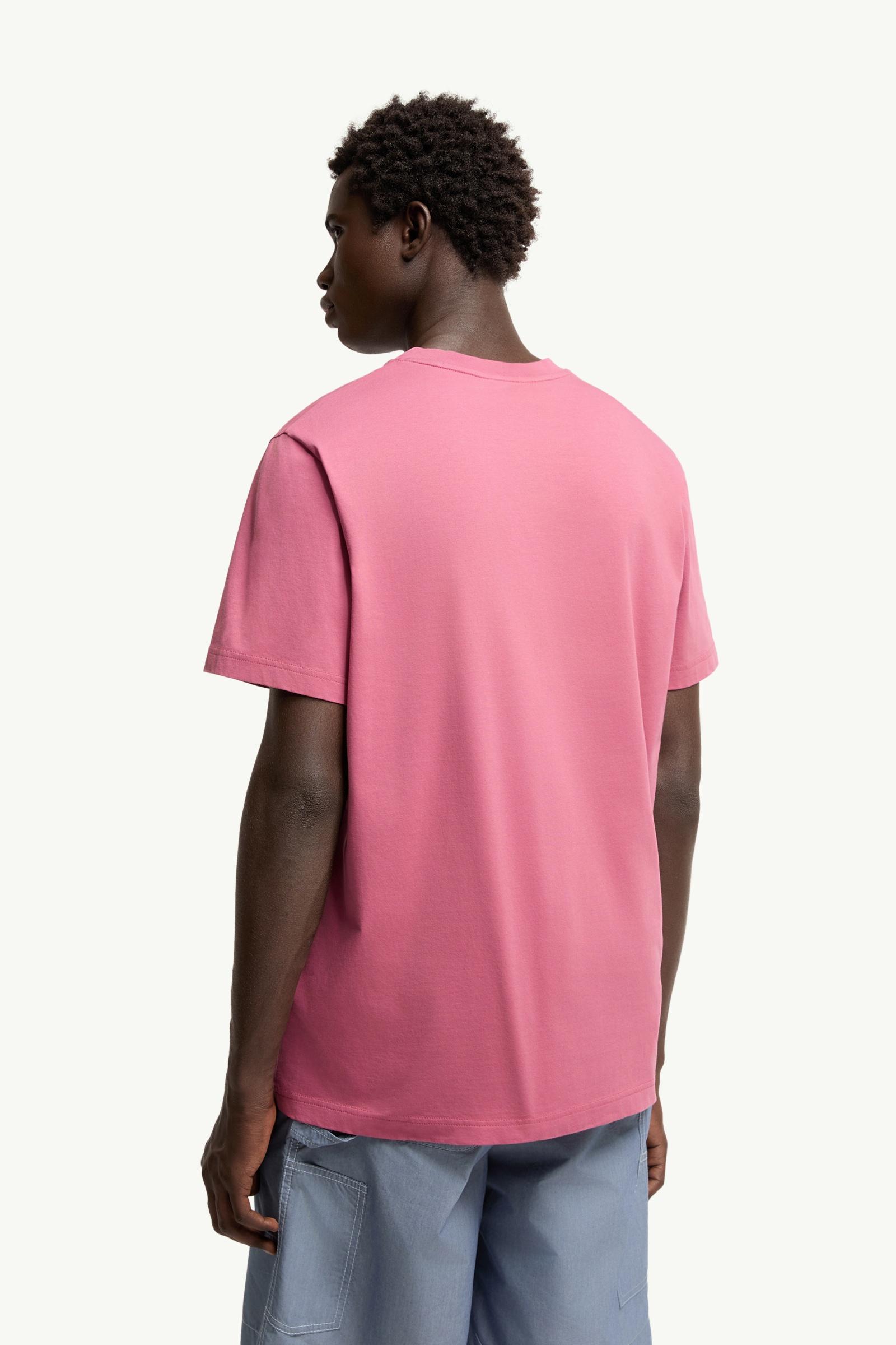 Moncler Embroidered Tricolor Logo Cotton T-Shirt Fuchsia Fuchsia
