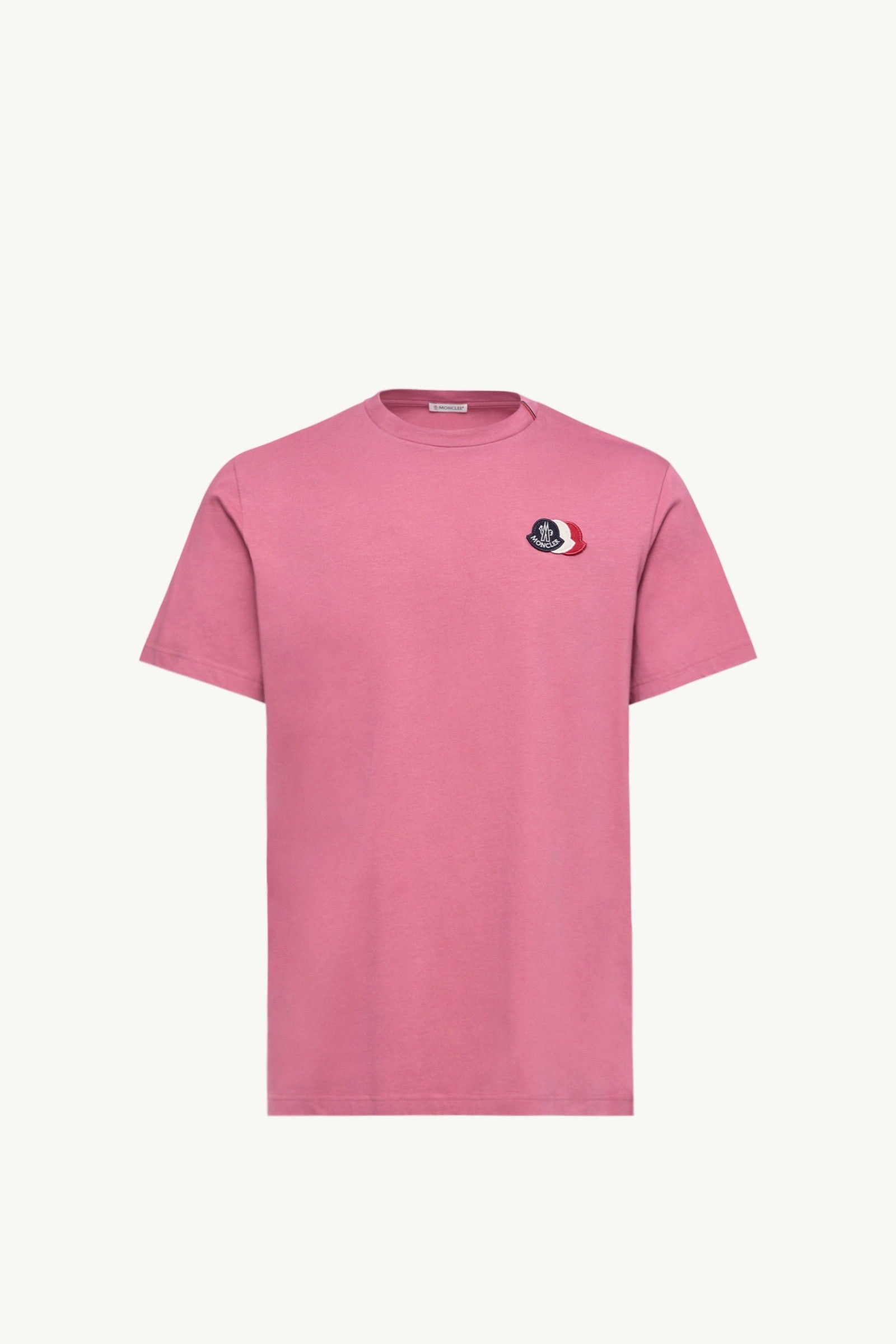 Moncler Embroidered Tricolor Logo Cotton T-Shirt Fuchsia Fuchsia