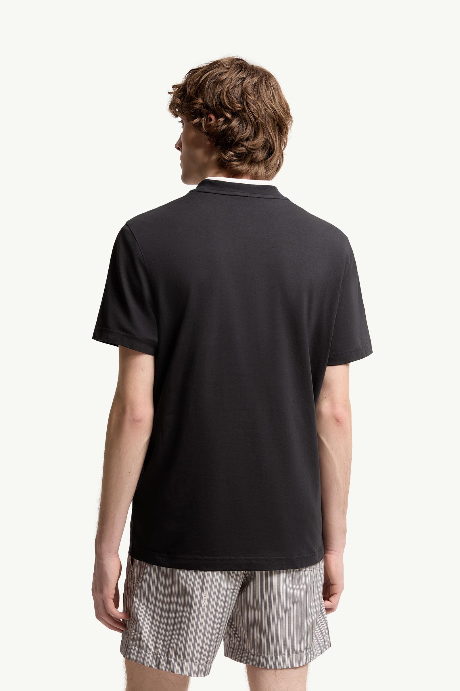 Moncler Embroidered Tricolor Logo Cotton T-Shirt Navy Blue Navy Blue