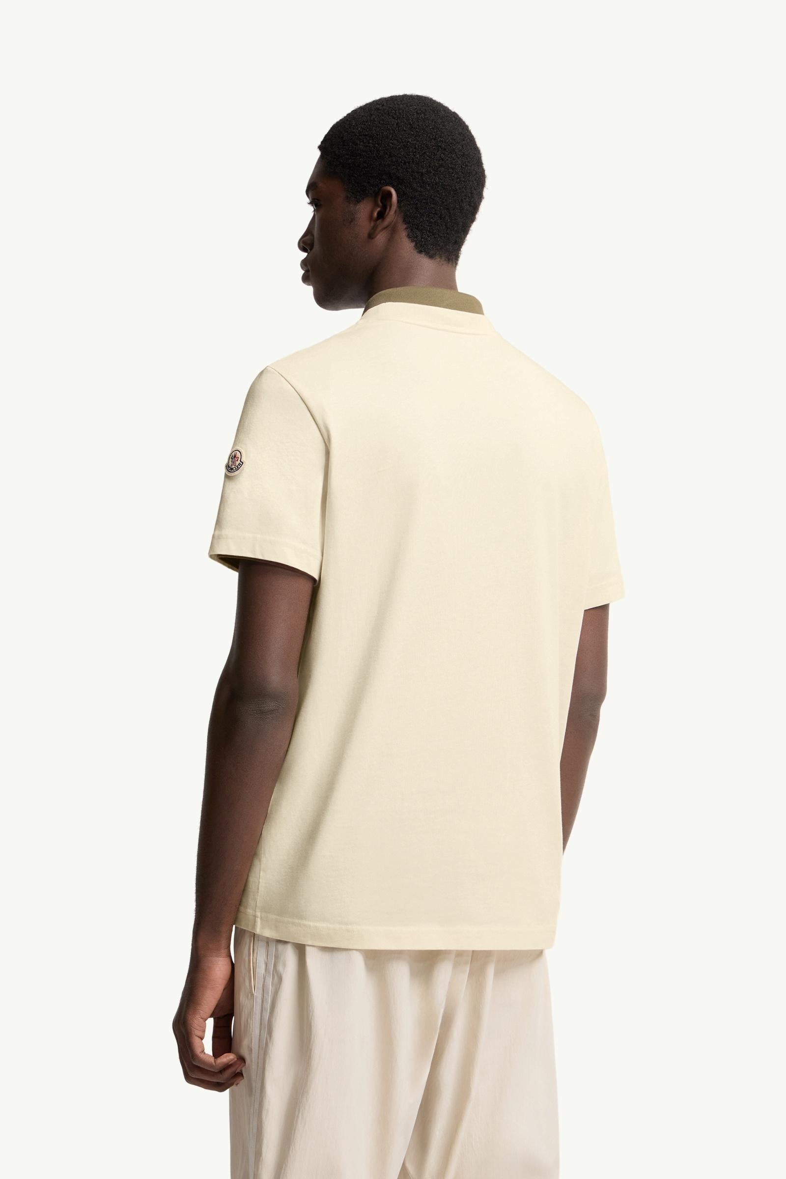 Moncler Logo Print Cotton T-Shirt White Ivory White Ivory
