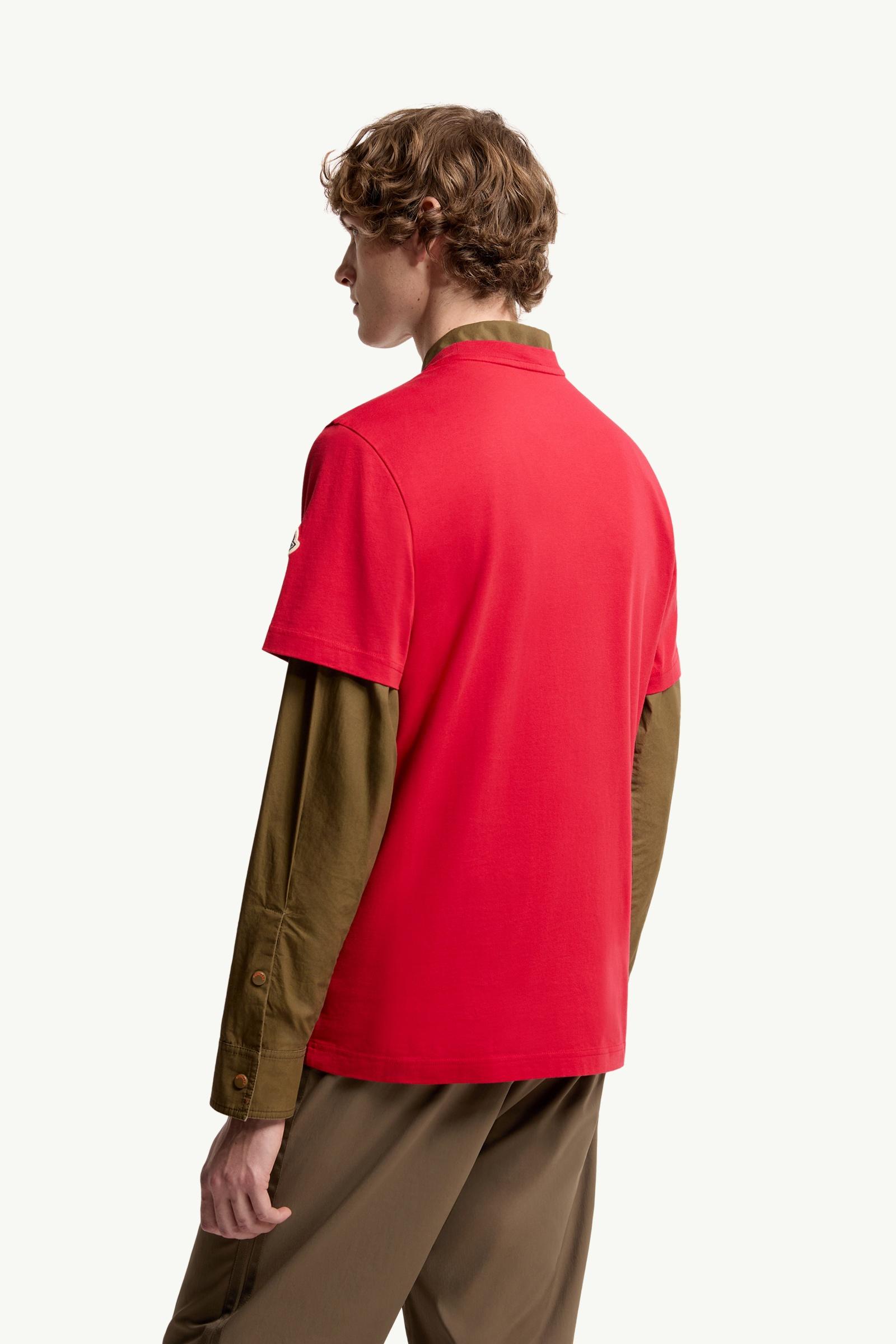 Moncler Logo Print Cotton T-Shirt Red Red