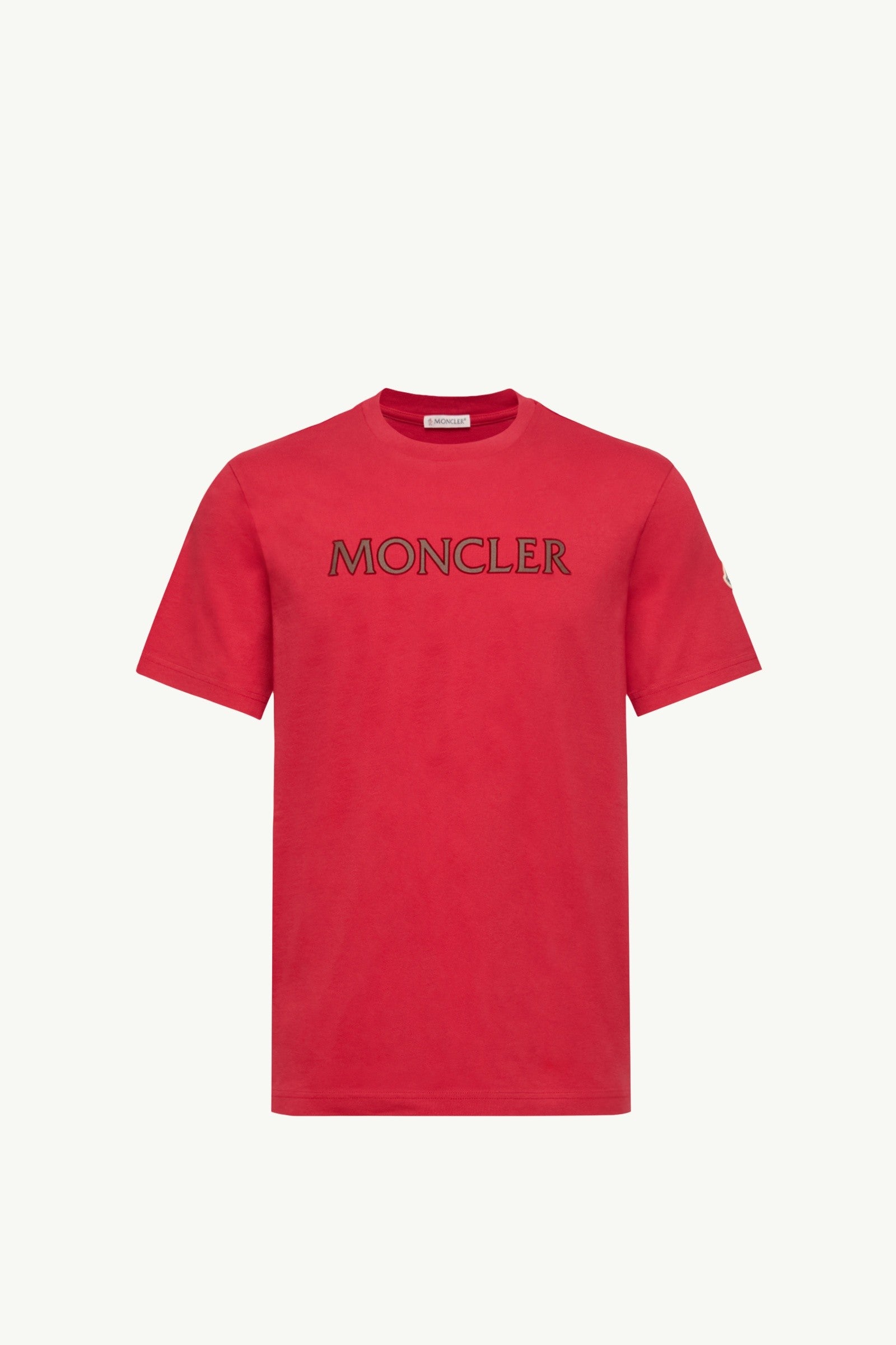 Moncler Logo Print Cotton T-Shirt Red Red